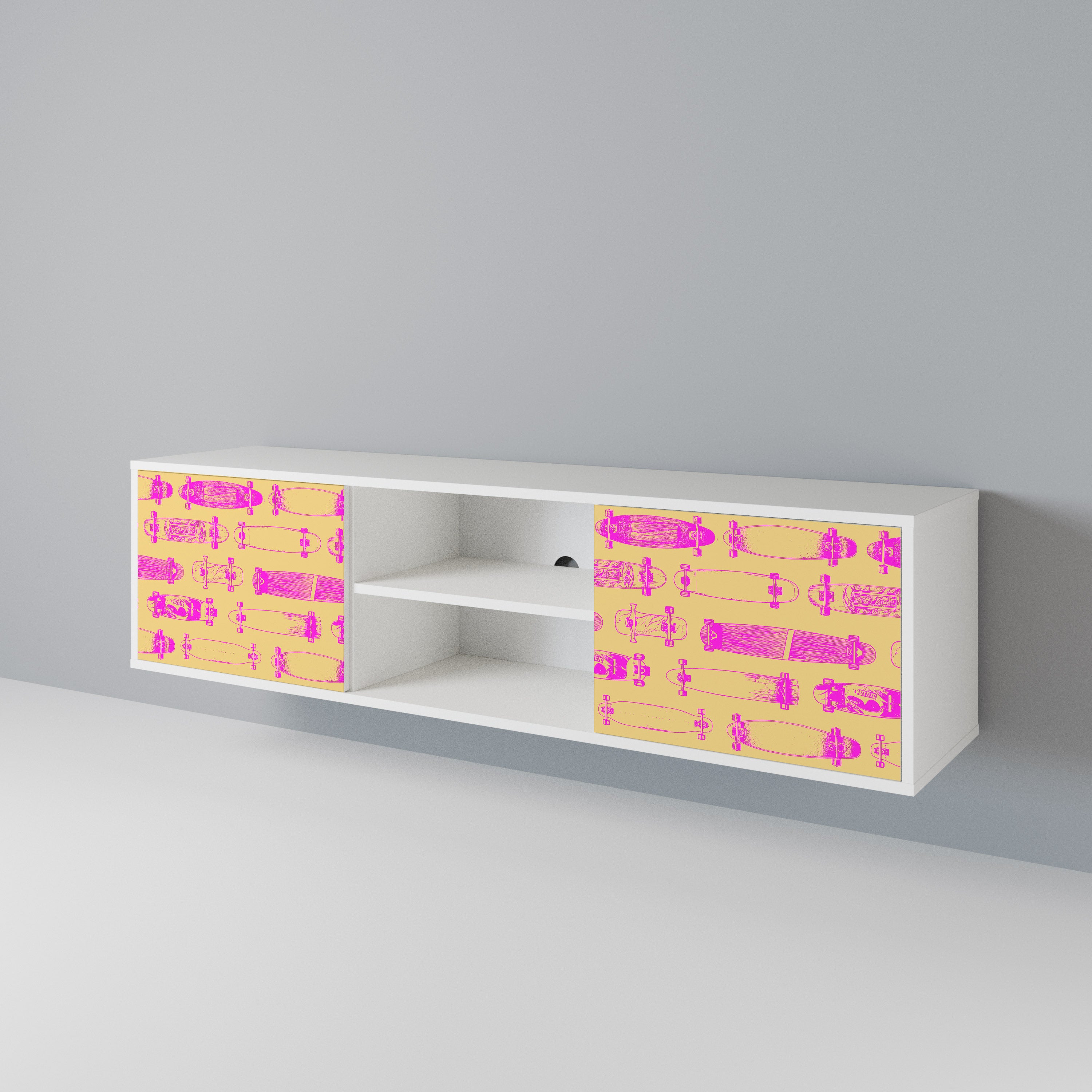 SKATEBOARD ARTISTRY Mueble de TV de 2 Puertas