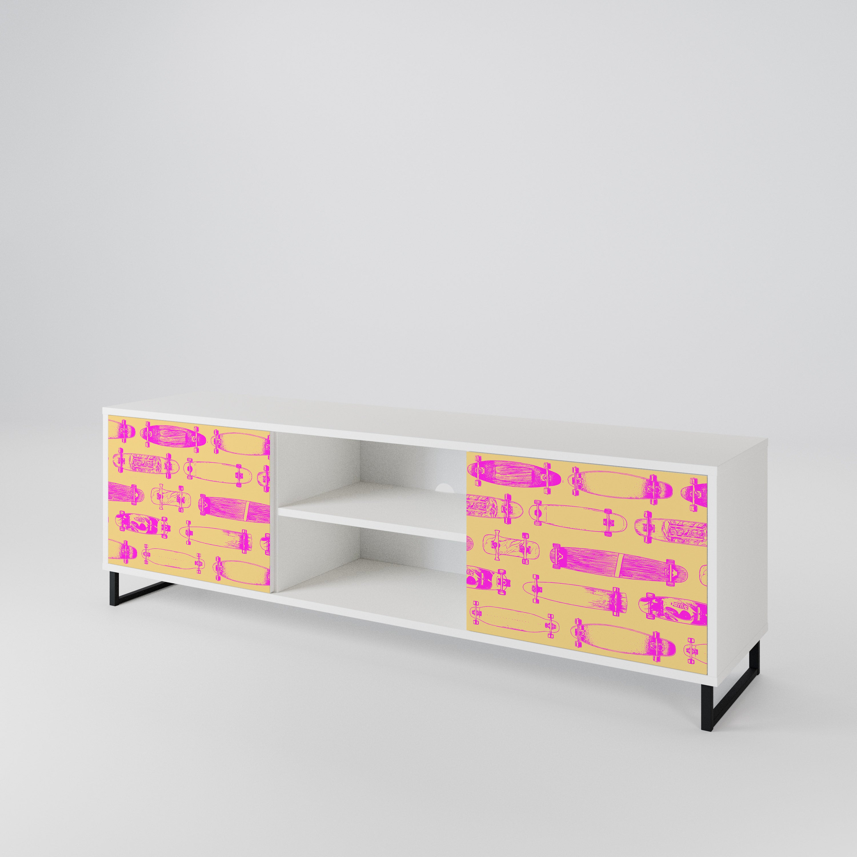 SKATEBOARD ARTISTRY Mueble de TV de 2 Puertas