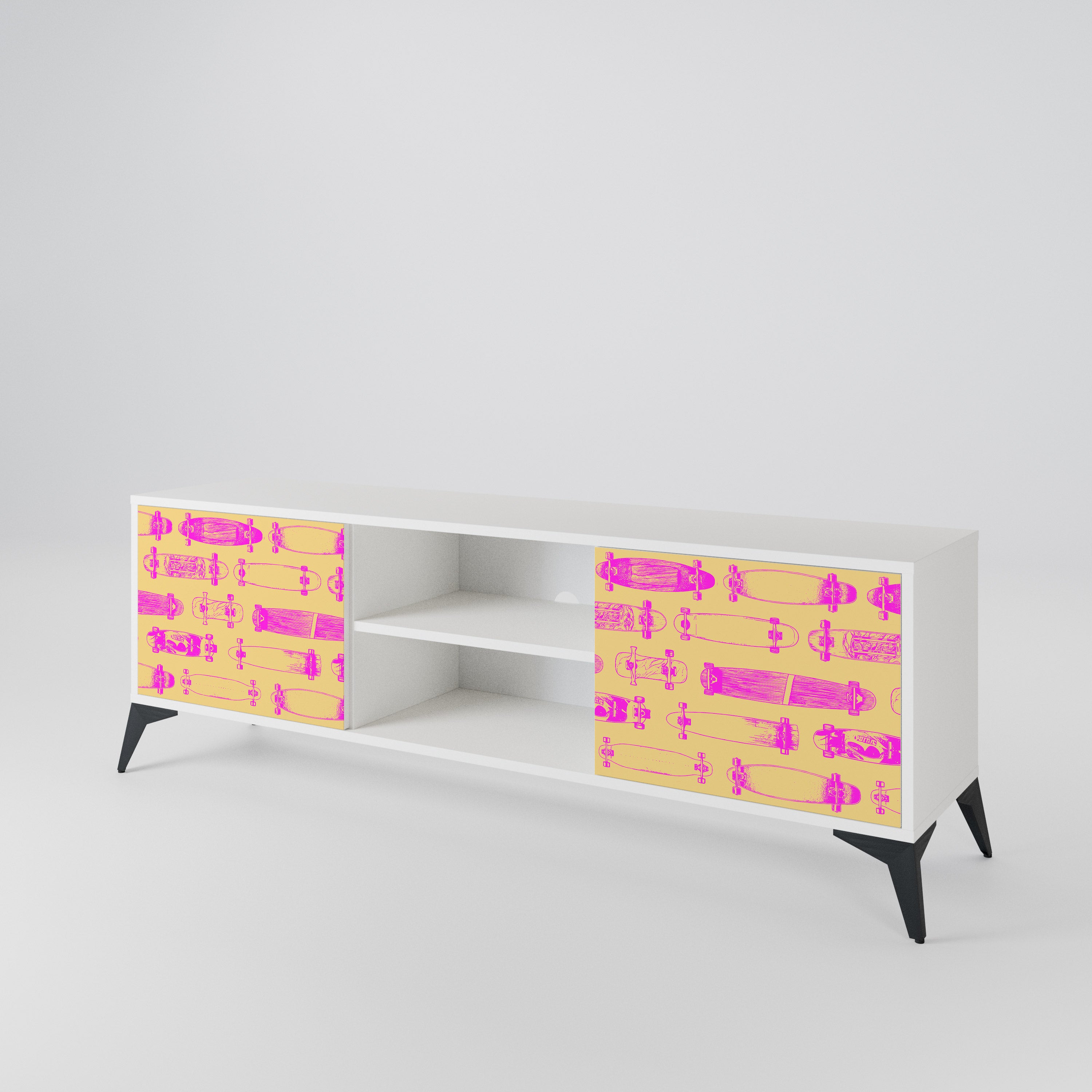 SKATEBOARD ARTISTRY Mueble de TV de 2 Puertas