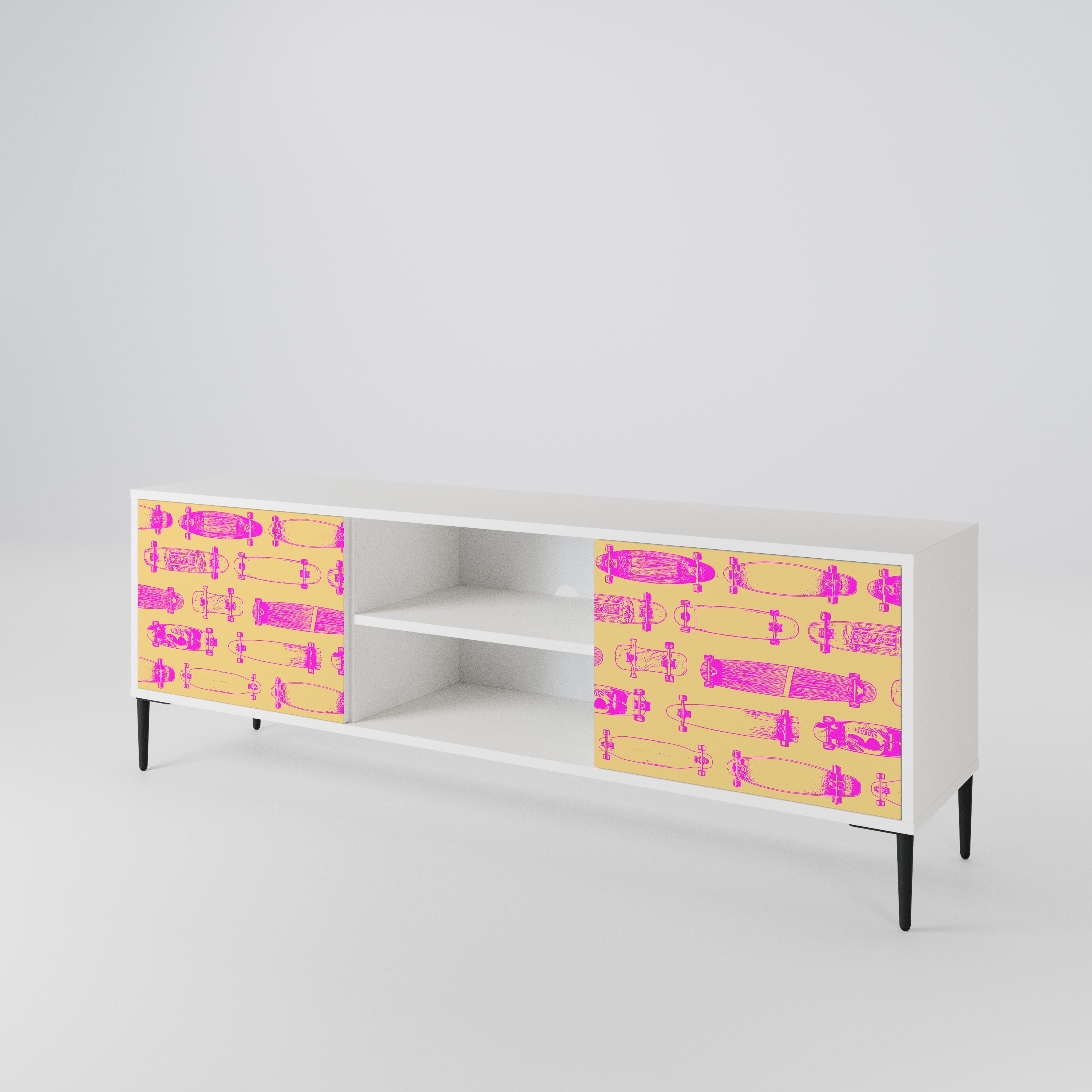 SKATEBOARD ARTISTRY Mueble de TV de 2 Puertas