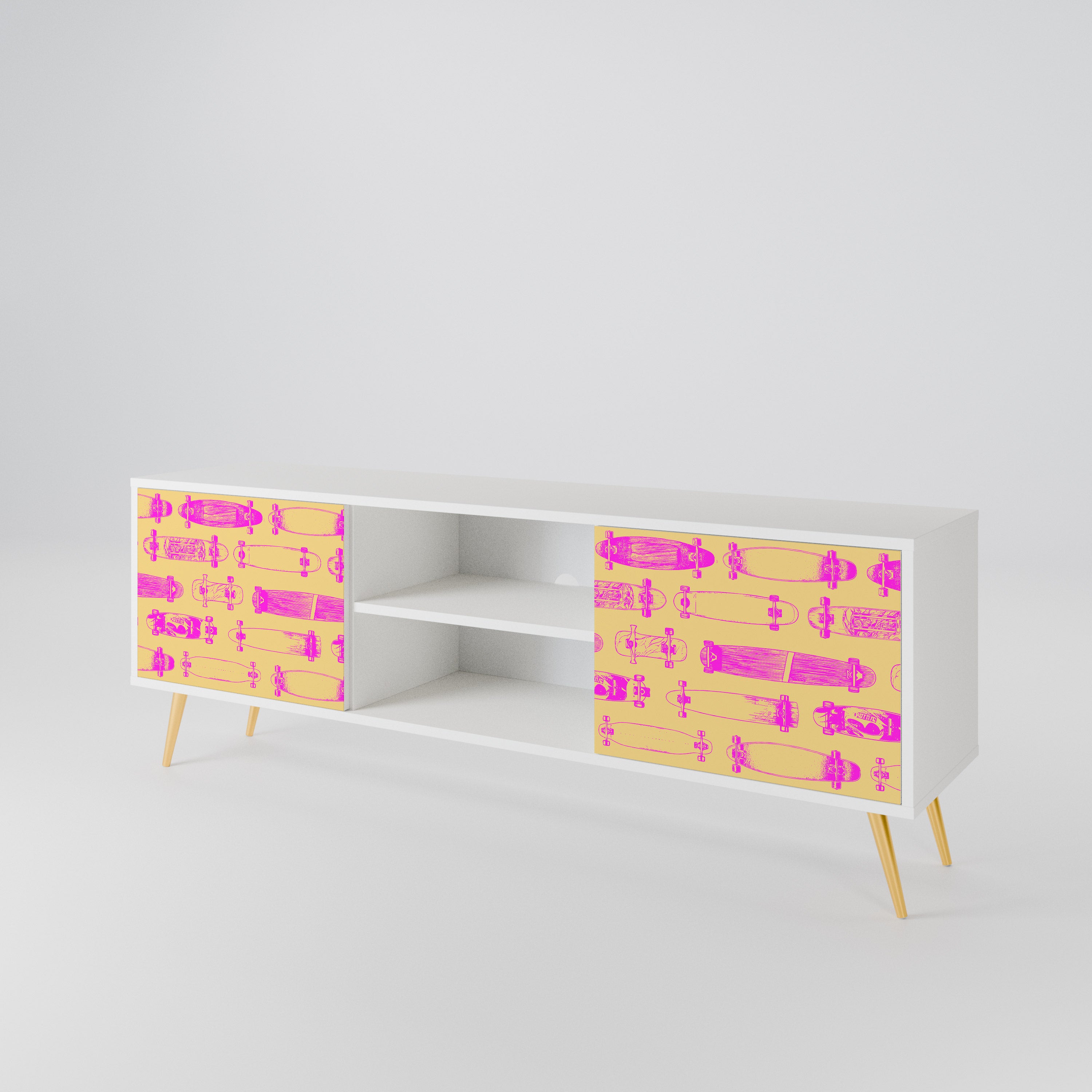 SKATEBOARD ARTISTRY Mueble de TV de 2 Puertas