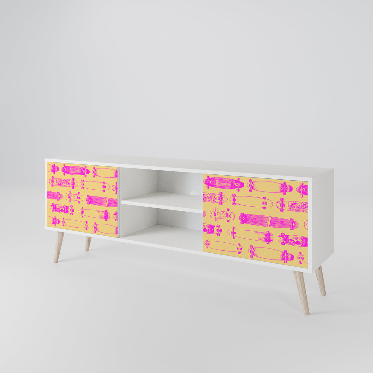 SKATEBOARD ARTISTRY Mueble de TV de 2 Puertas