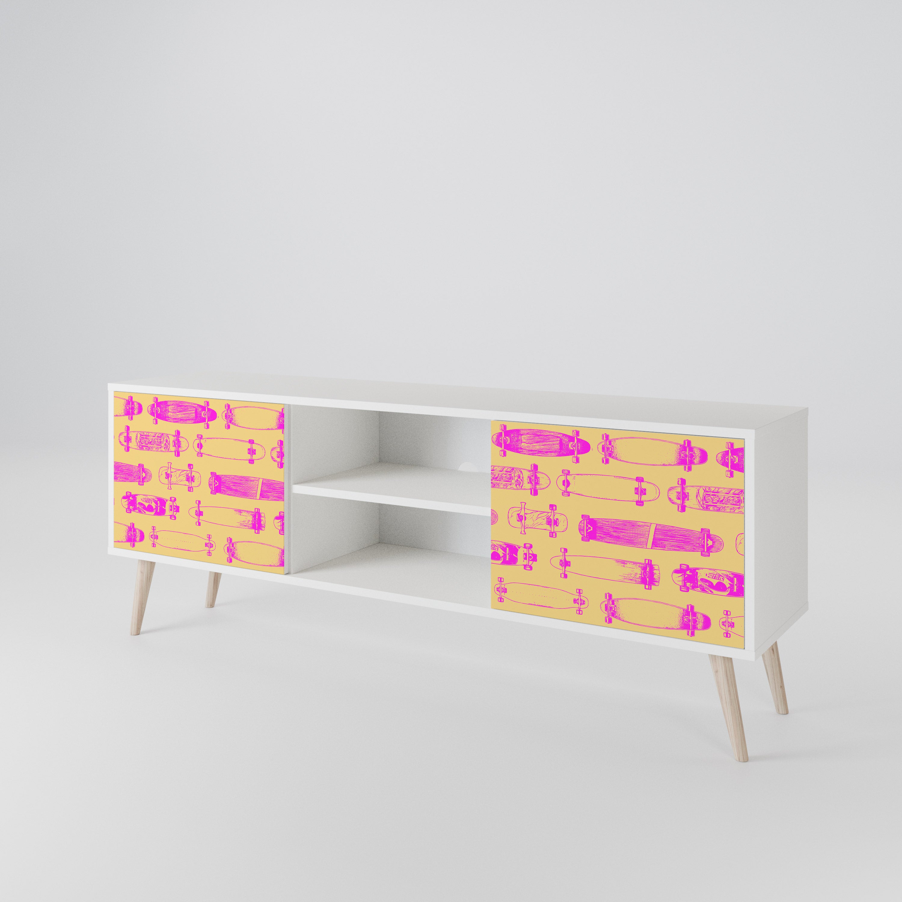 SKATEBOARD ARTISTRY Mueble de TV de 2 Puertas