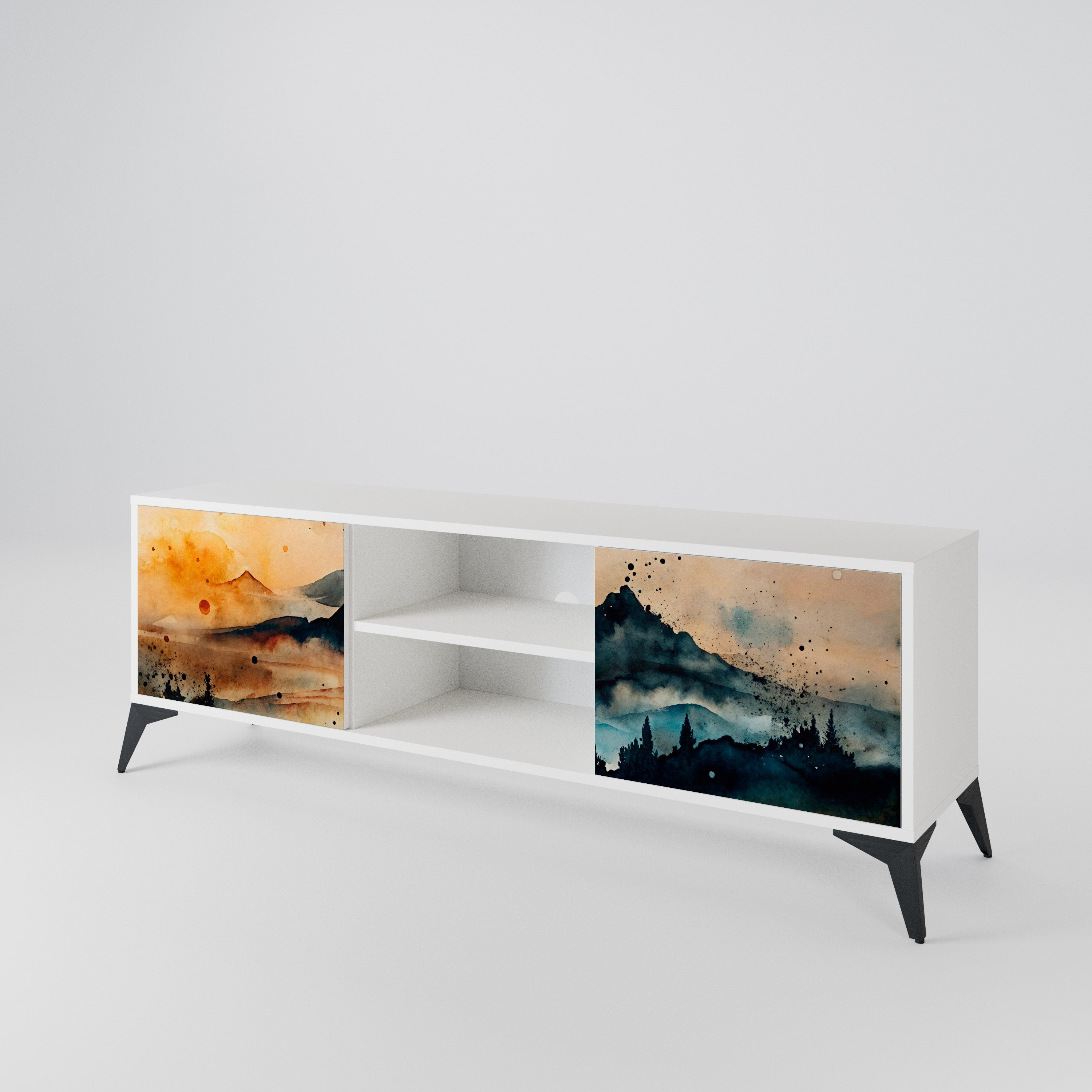OMINOUS MOUNTAINS 2-Door TV Cabinet