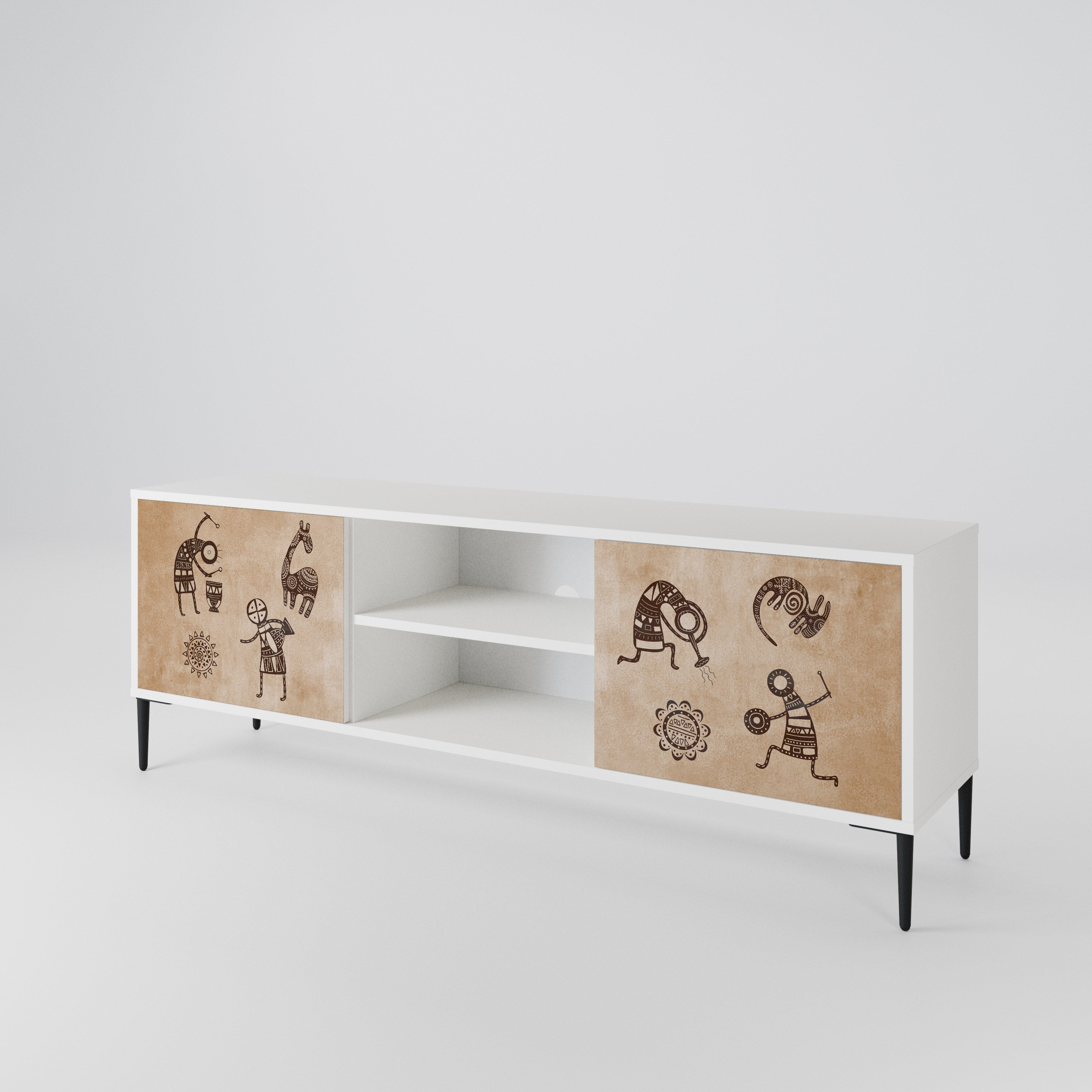 AFRICAN STYLE 2-Door TV Cabinet