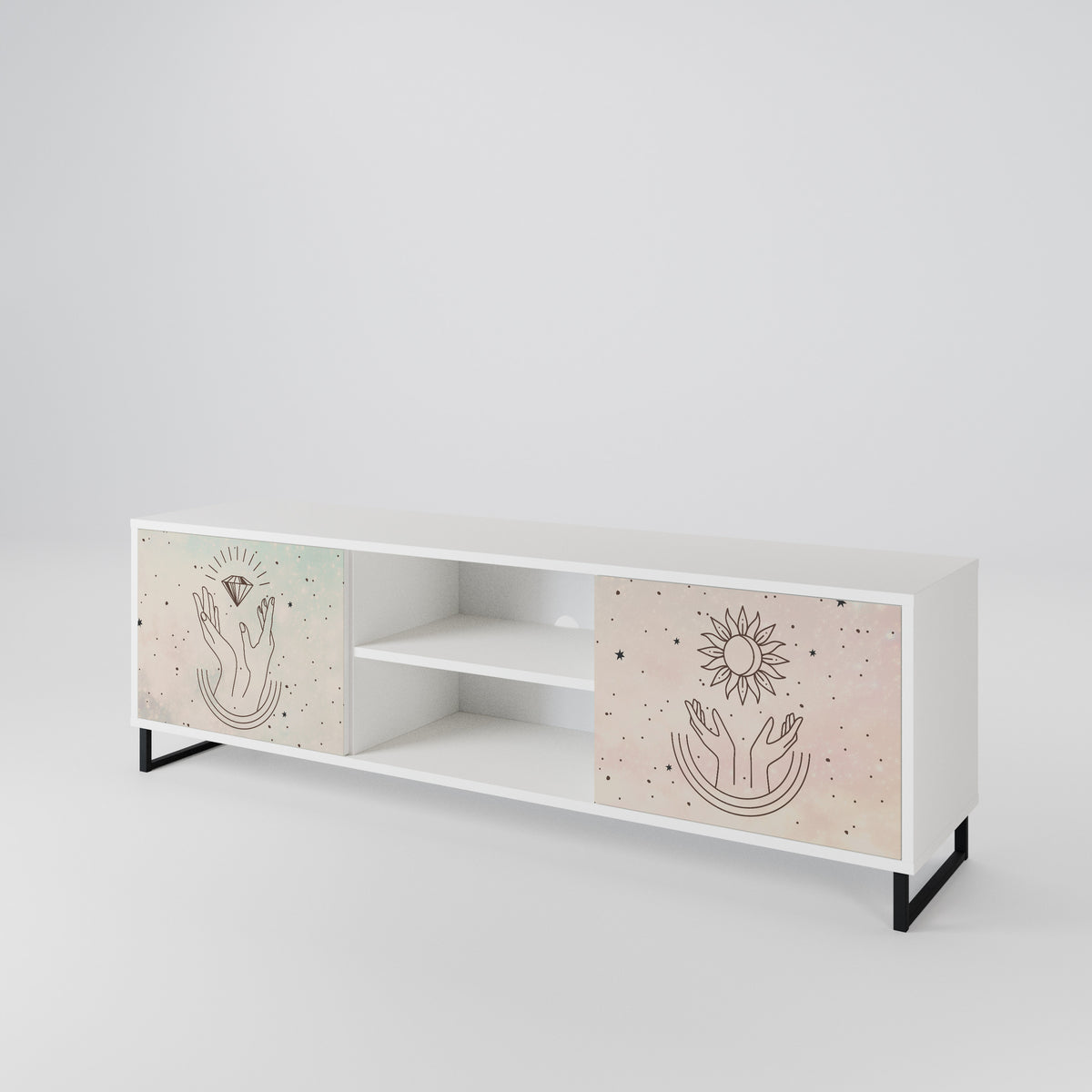 DELICATE BEAUTY Mueble de TV de 2 Puertas