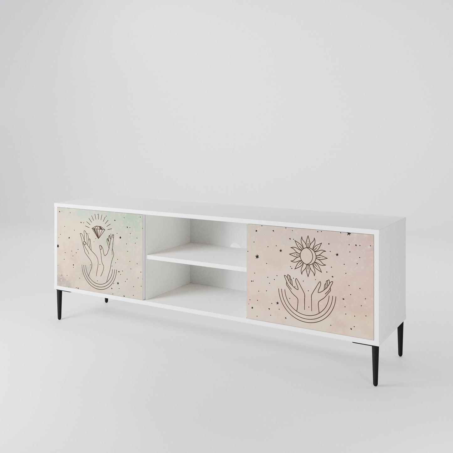 DELICATE BEAUTY Mueble de TV de 2 Puertas