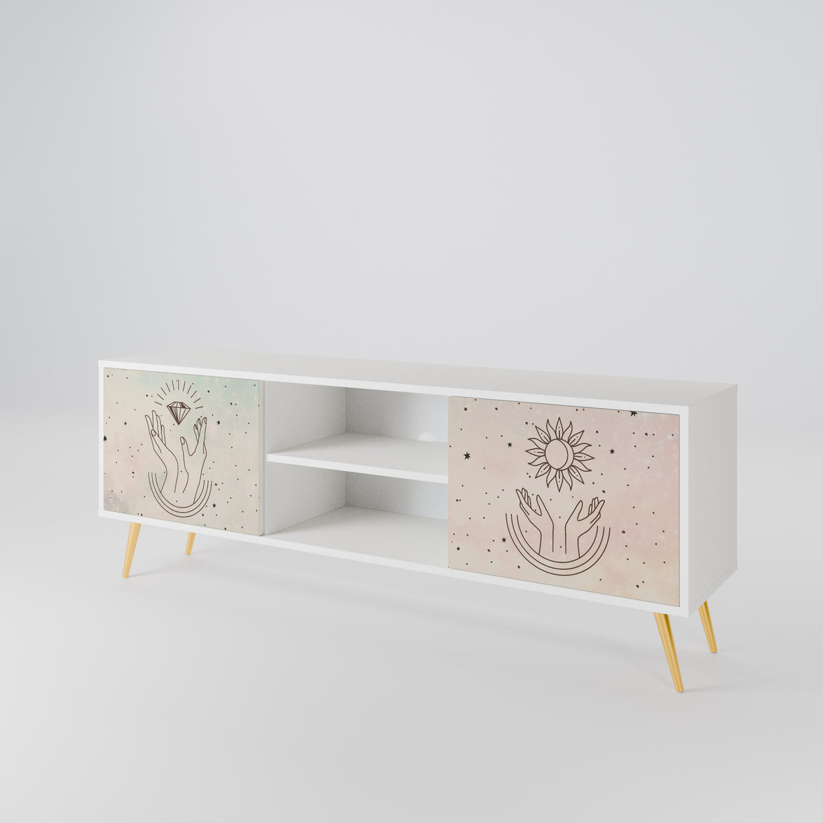DELICATE BEAUTY Mueble de TV de 2 Puertas
