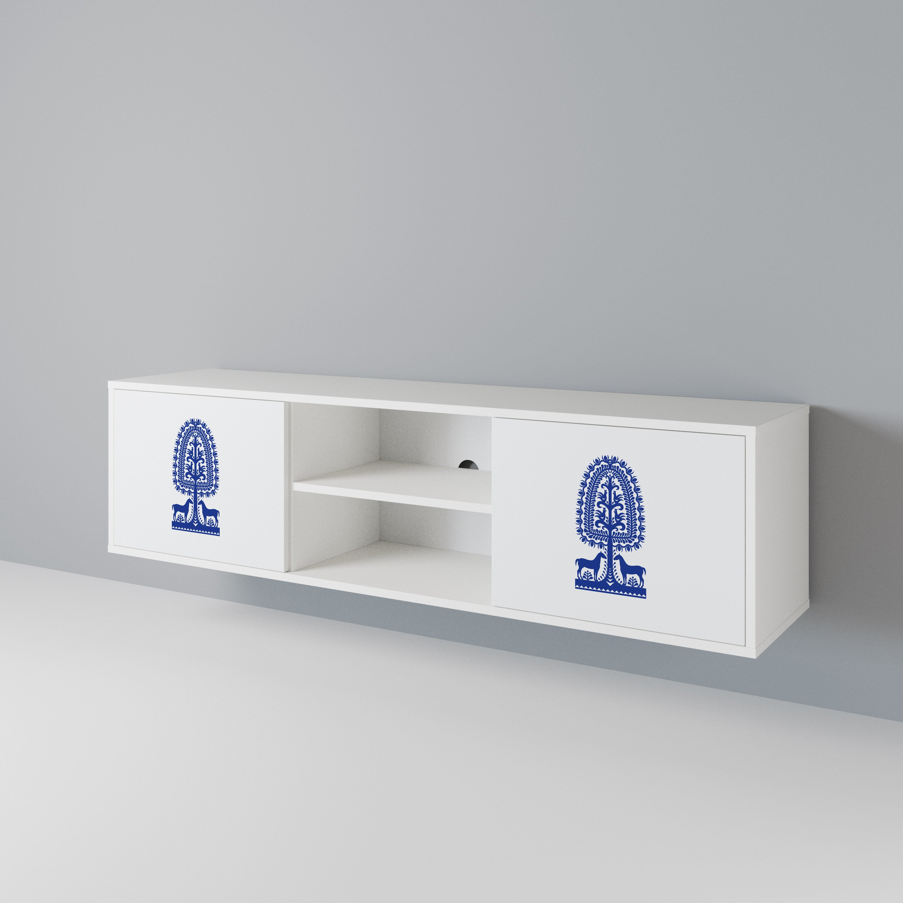POLISH FOLK ART 2-Door TV Cabinet