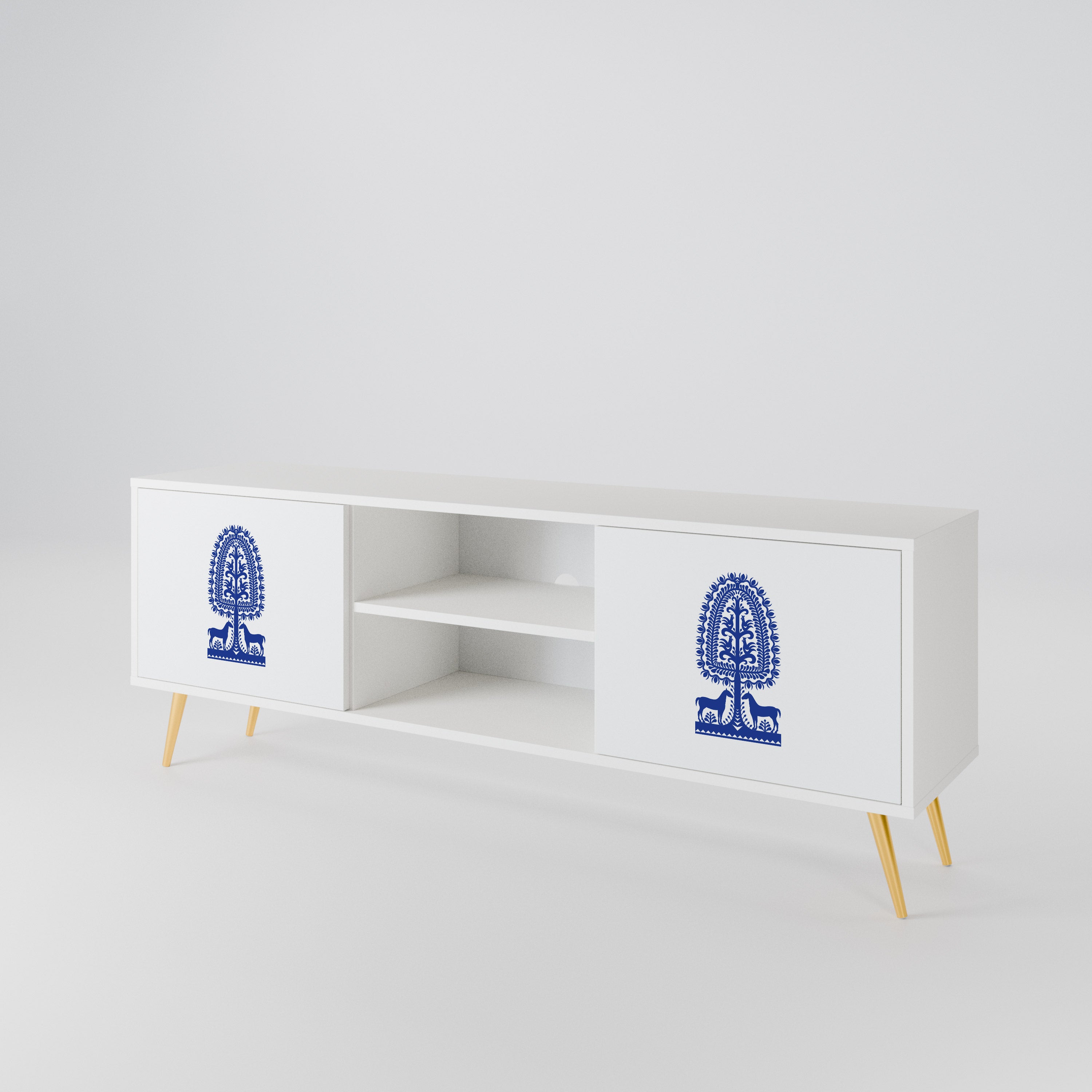 POLISH FOLK ART 2-Door TV Cabinet