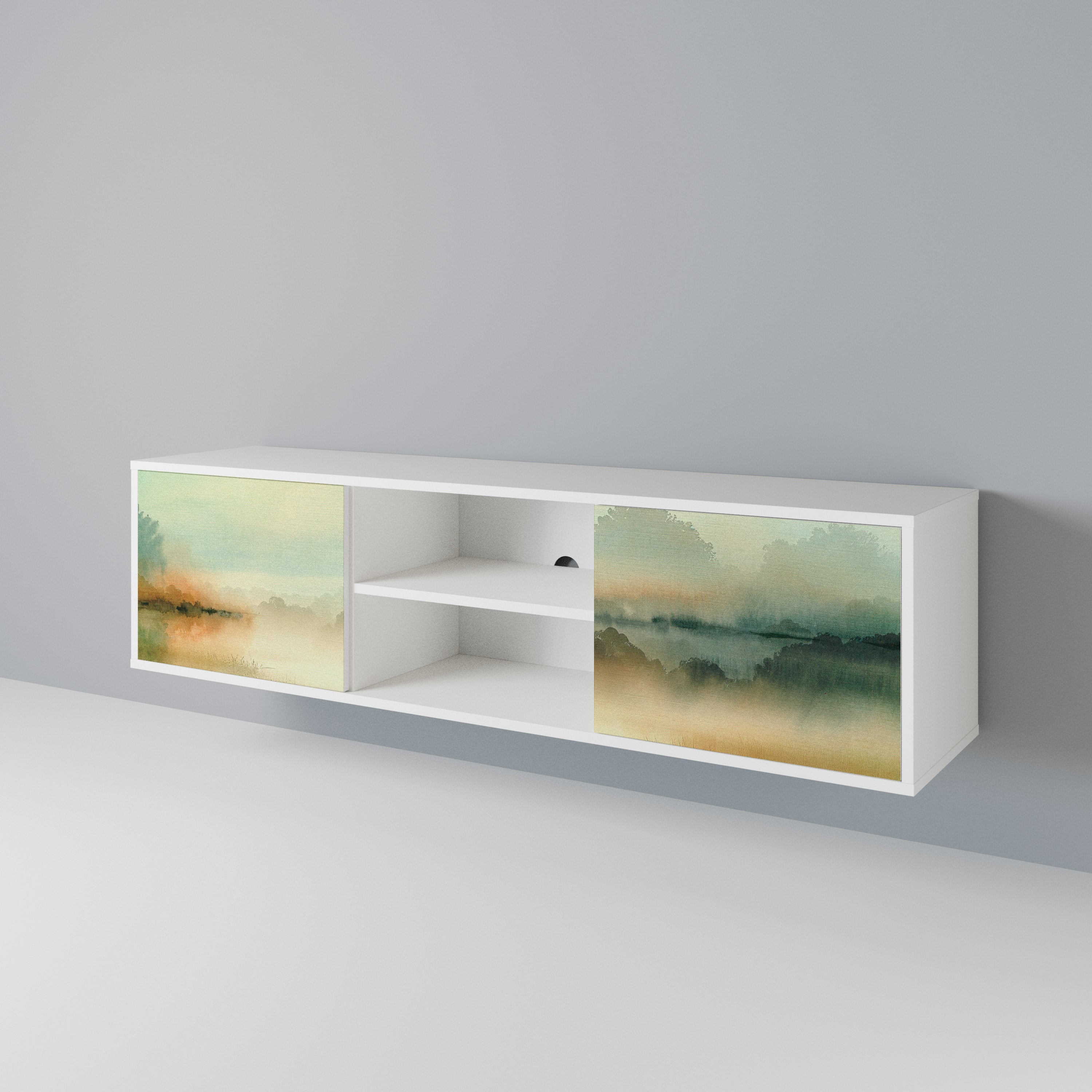 MORNING BY THE LAKE Mueble de TV de 2 Puertas