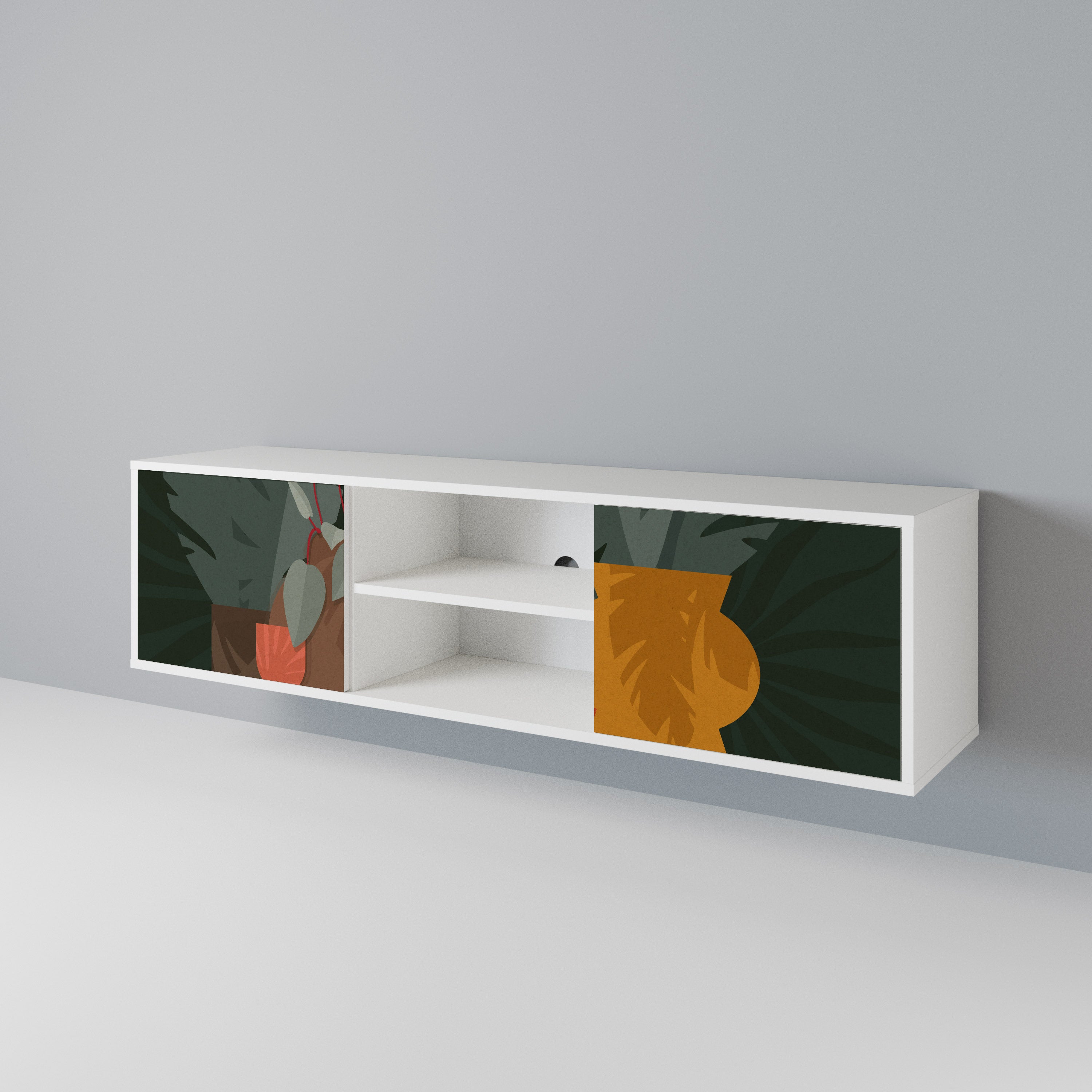 TROPICAL COMPOSITION Mueble de TV de 2 Puertas