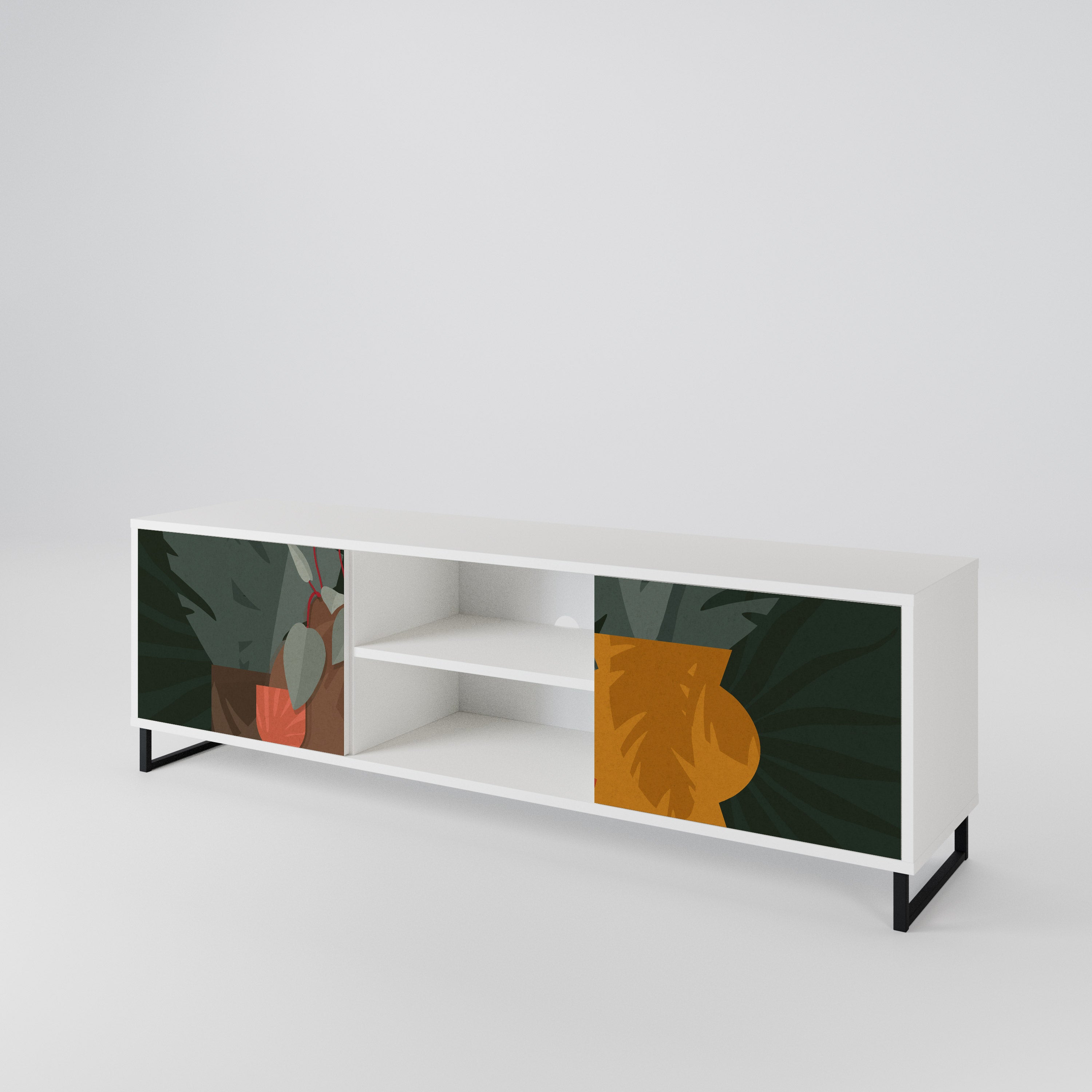 TROPICAL COMPOSITION Mueble de TV de 2 Puertas