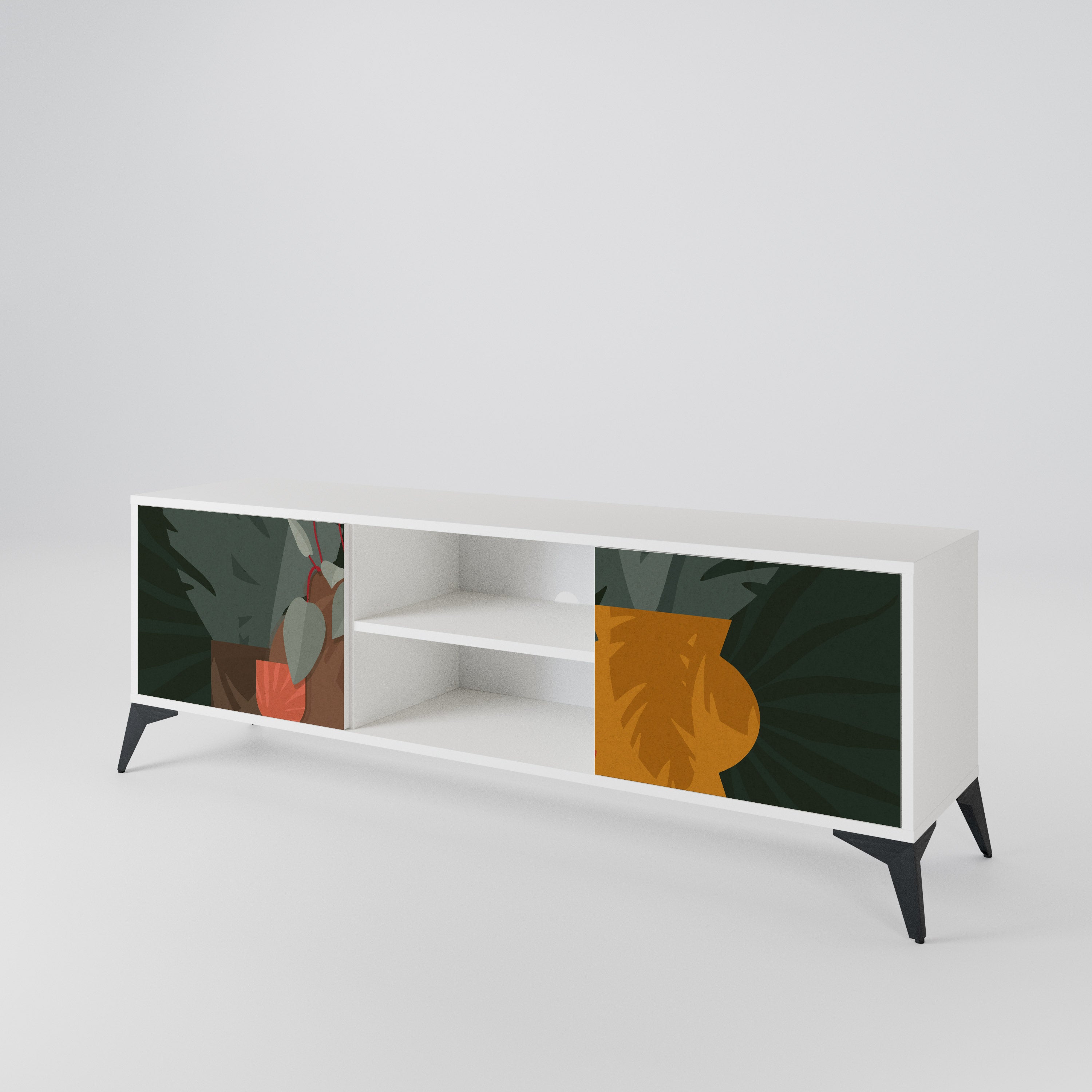 TROPICAL COMPOSITION Mueble de TV de 2 Puertas