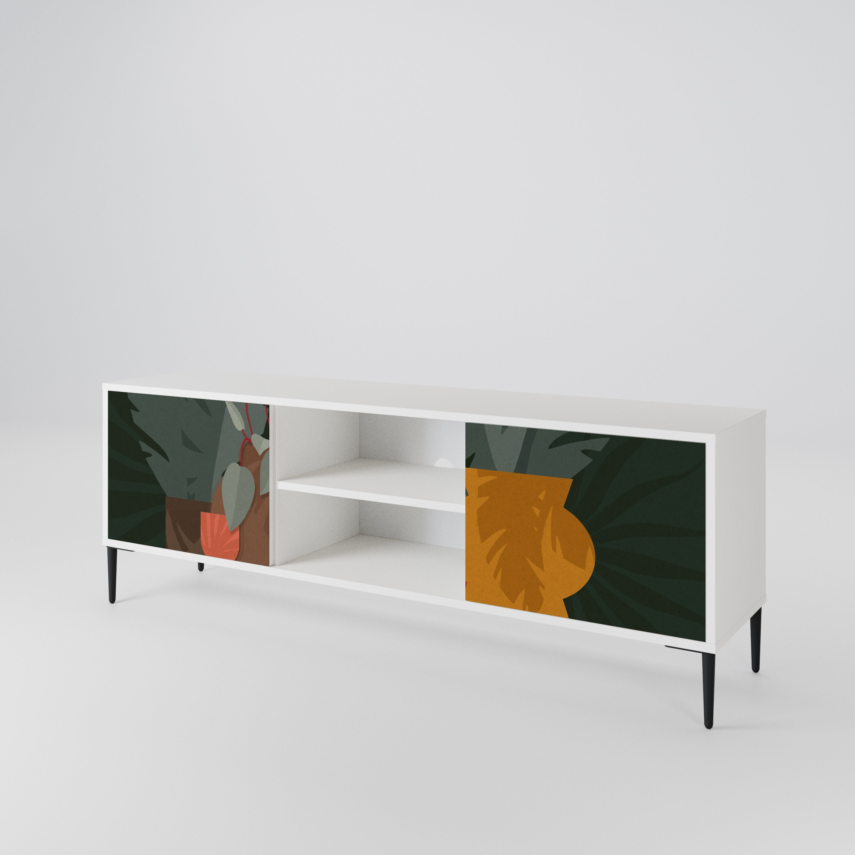 TROPICAL COMPOSITION Mueble de TV de 2 Puertas