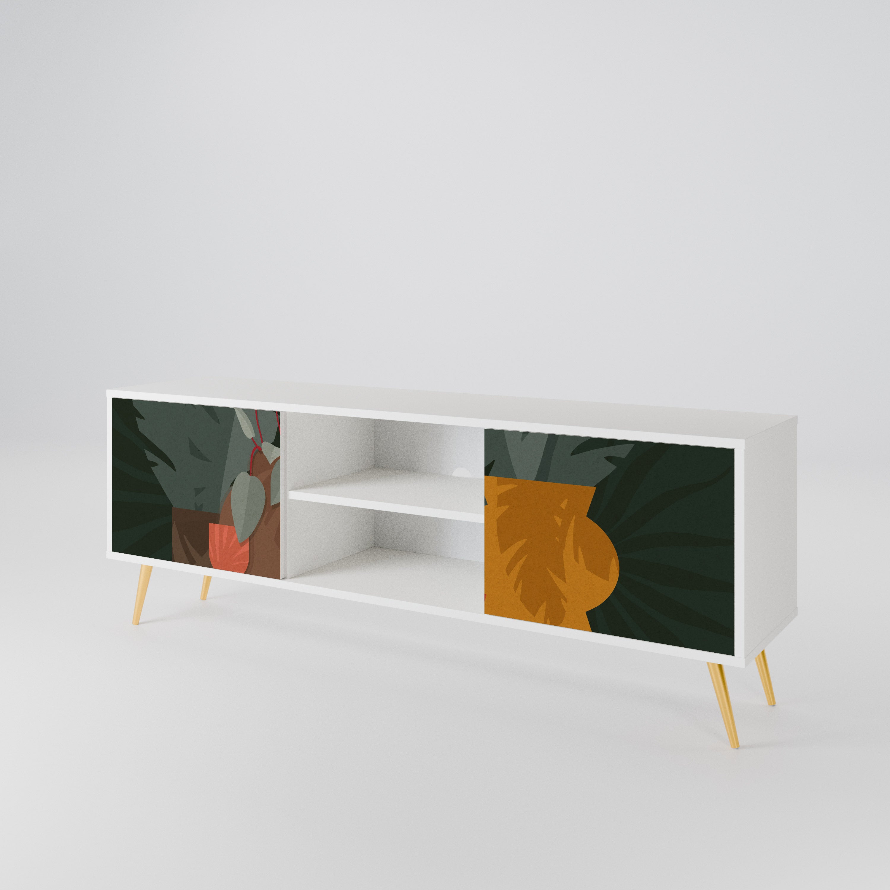 TROPICAL COMPOSITION Mueble de TV de 2 Puertas