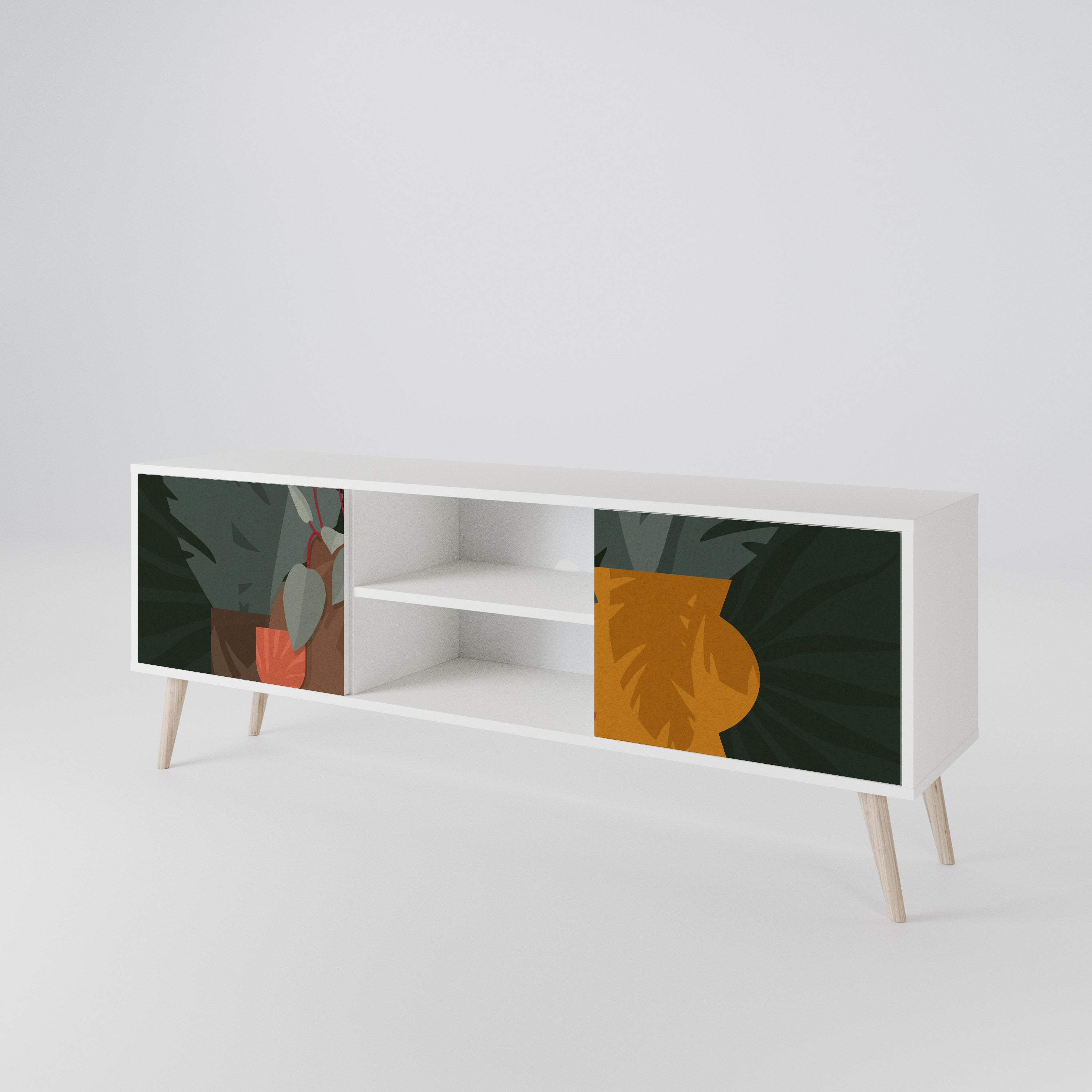 TROPICAL COMPOSITION Mueble de TV de 2 Puertas