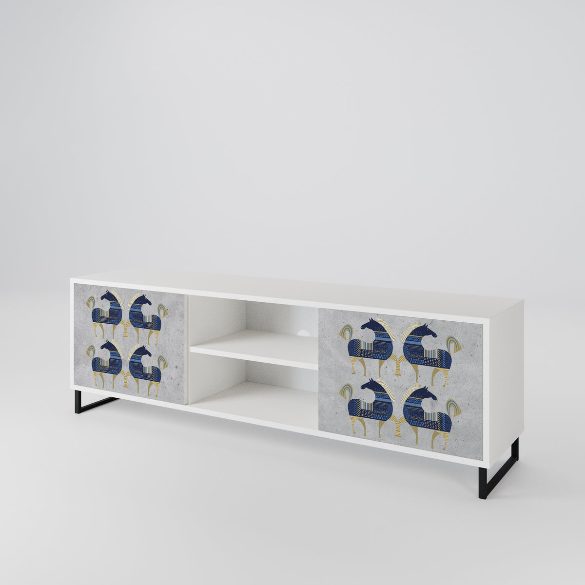 MAJESTIC STEED Mueble de TV de 2 Puertas