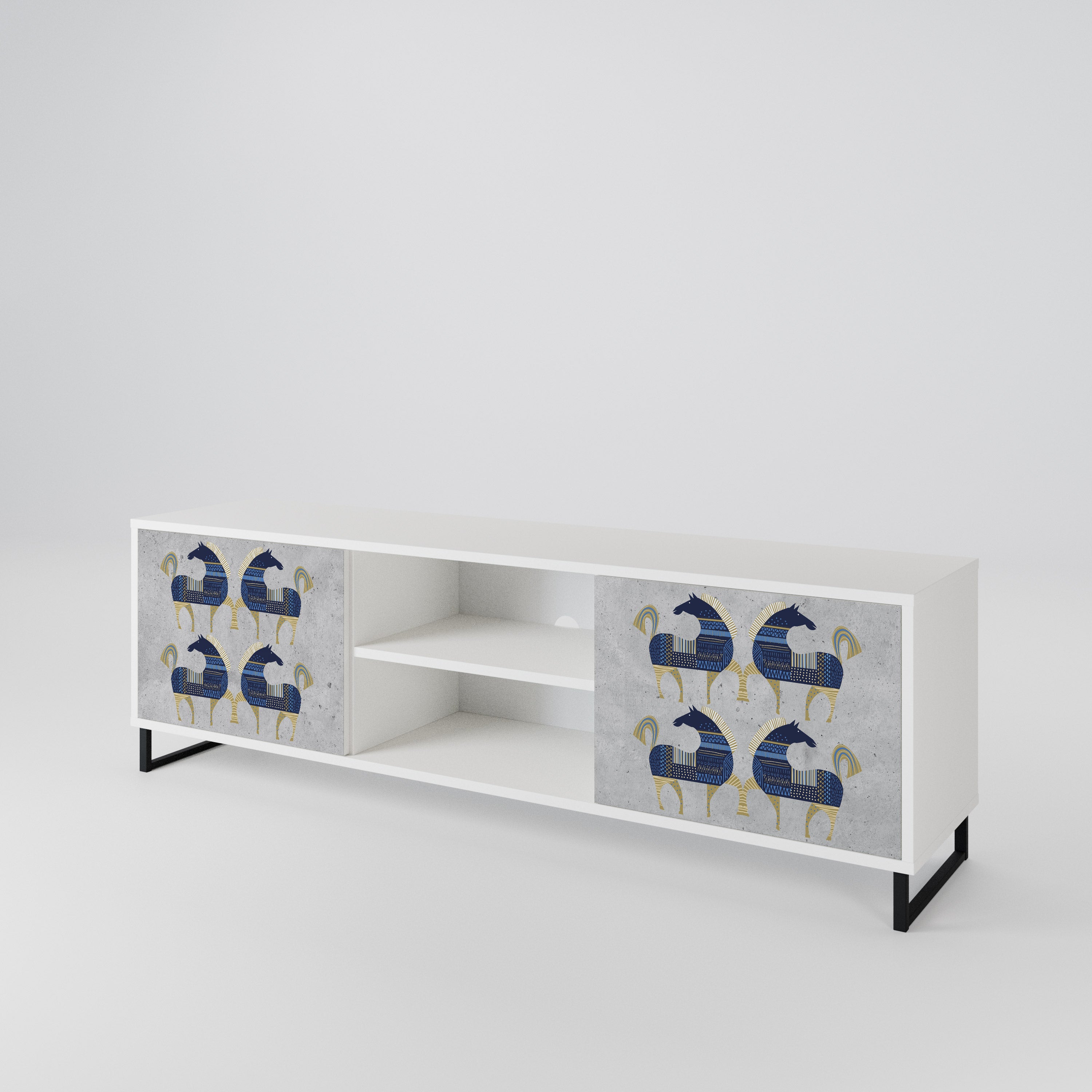 MAJESTIC STEED Mueble de TV de 2 Puertas