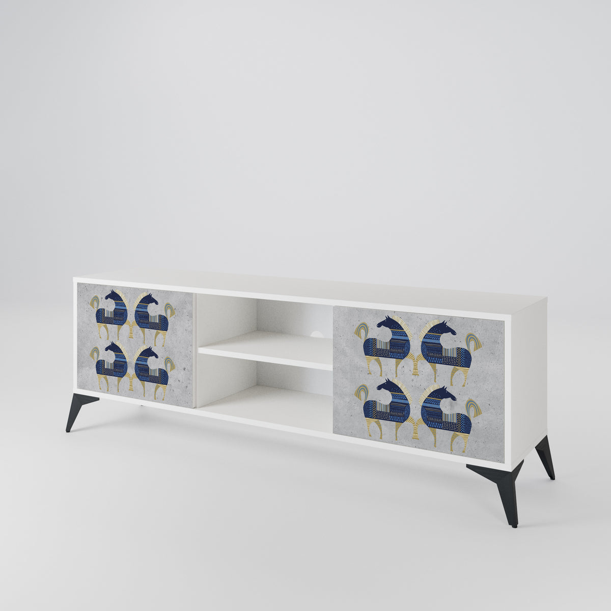 MAJESTIC STEED Mueble de TV de 2 Puertas