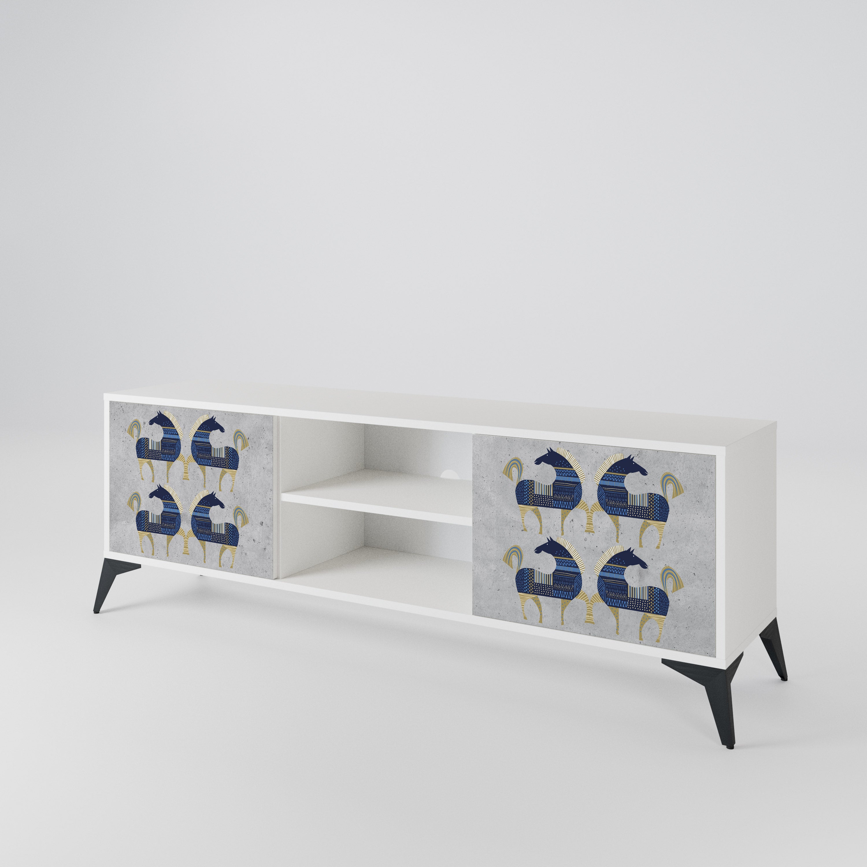 MAJESTIC STEED Mueble de TV de 2 Puertas