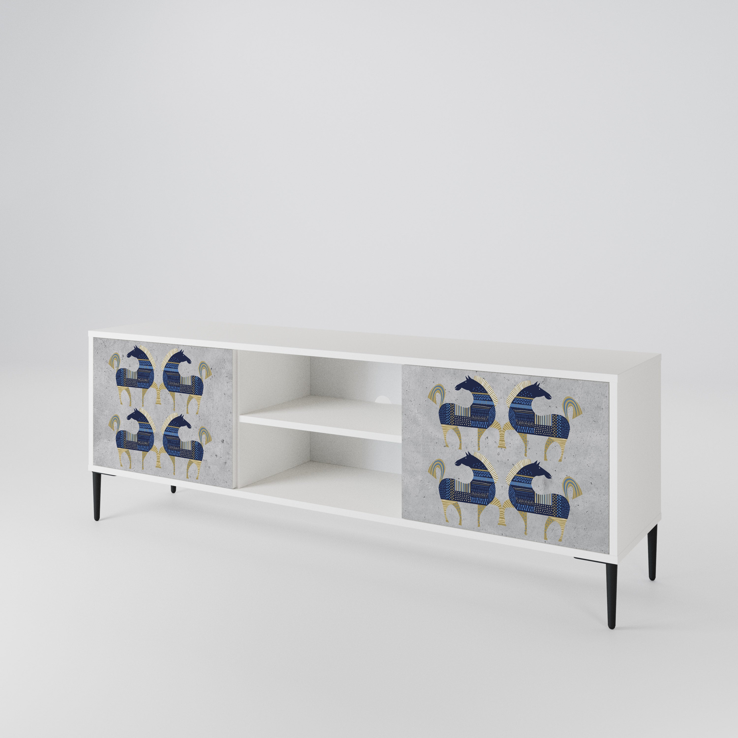 MAJESTIC STEED Mueble de TV de 2 Puertas