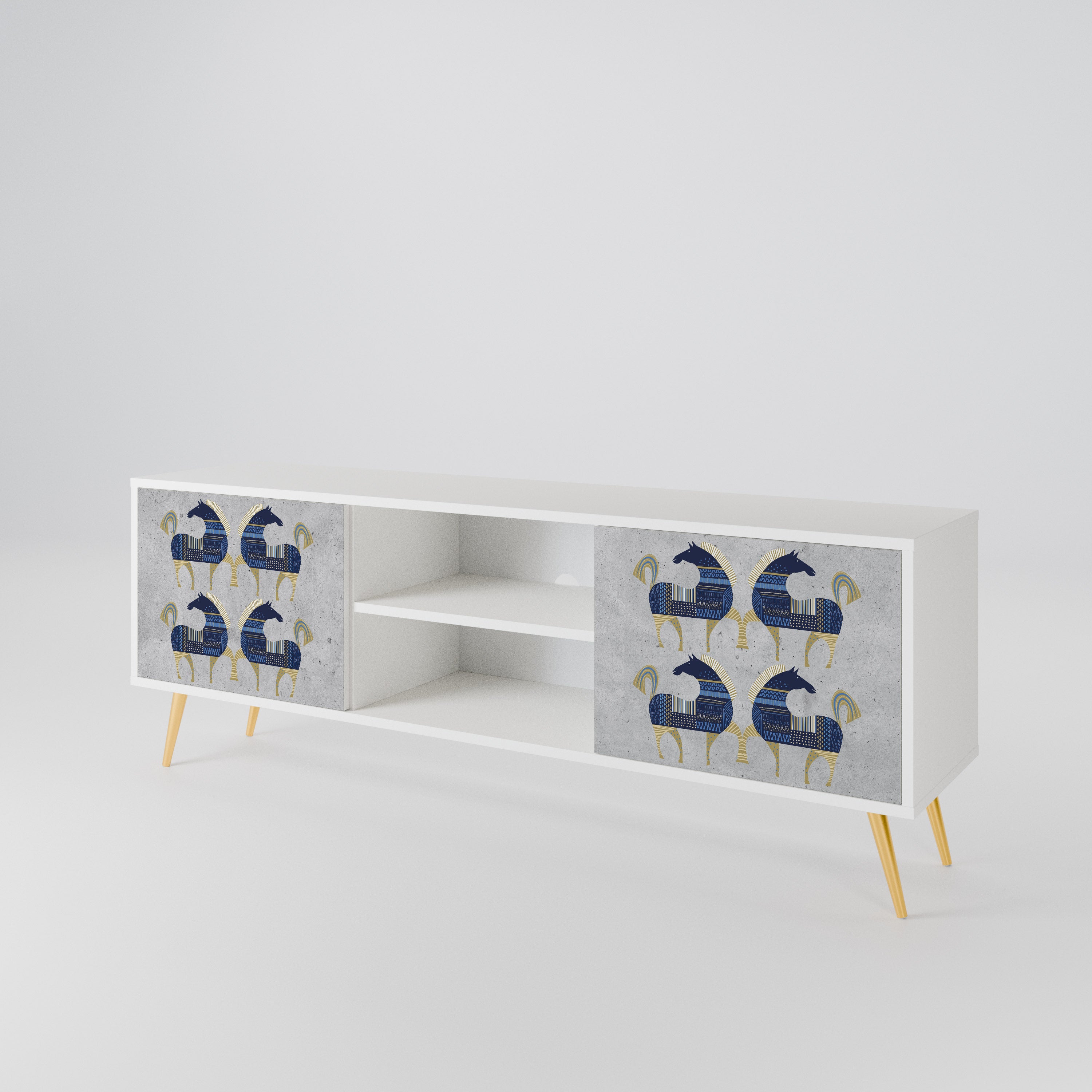 MAJESTIC STEED Mueble de TV de 2 Puertas
