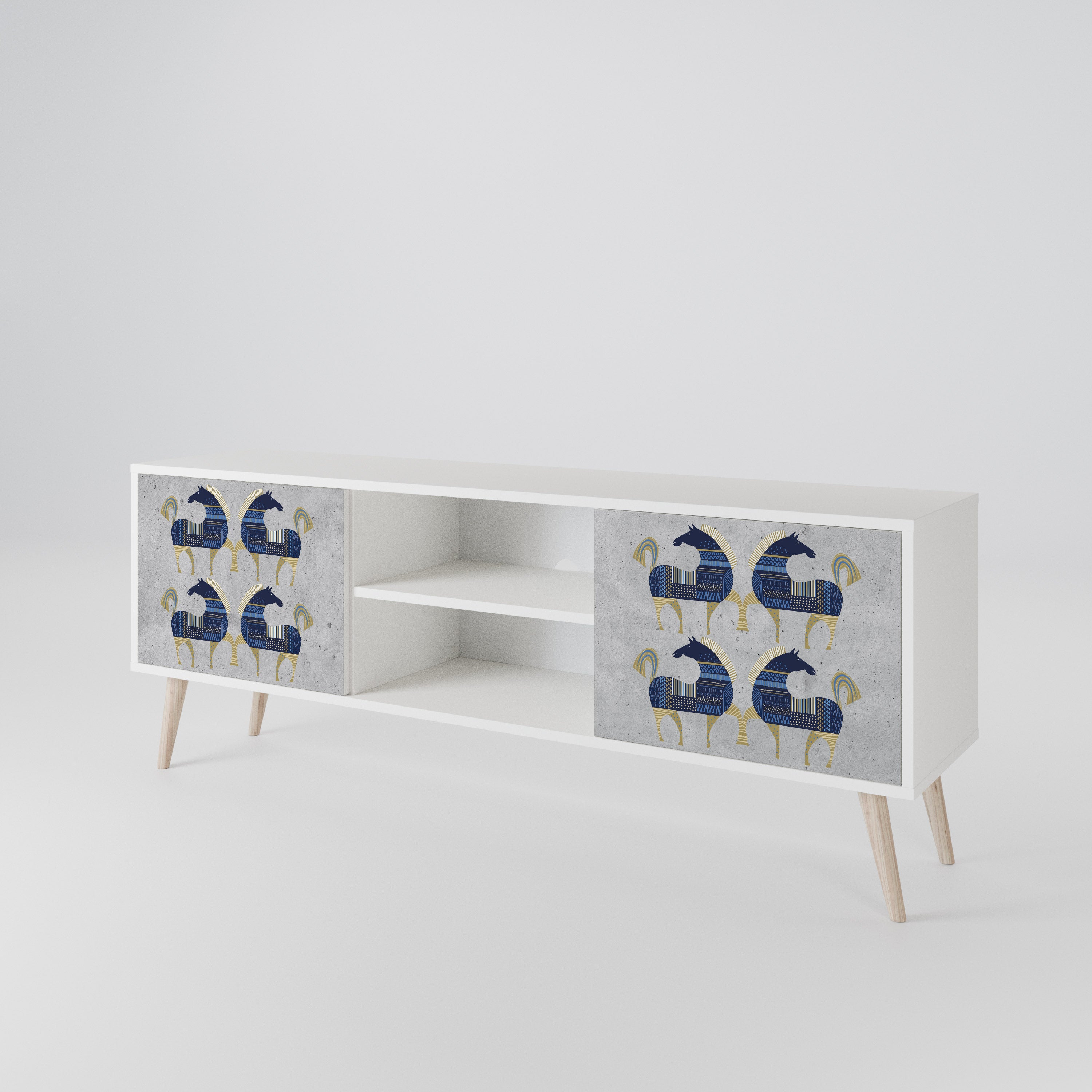 MAJESTIC STEED Mueble de TV de 2 Puertas
