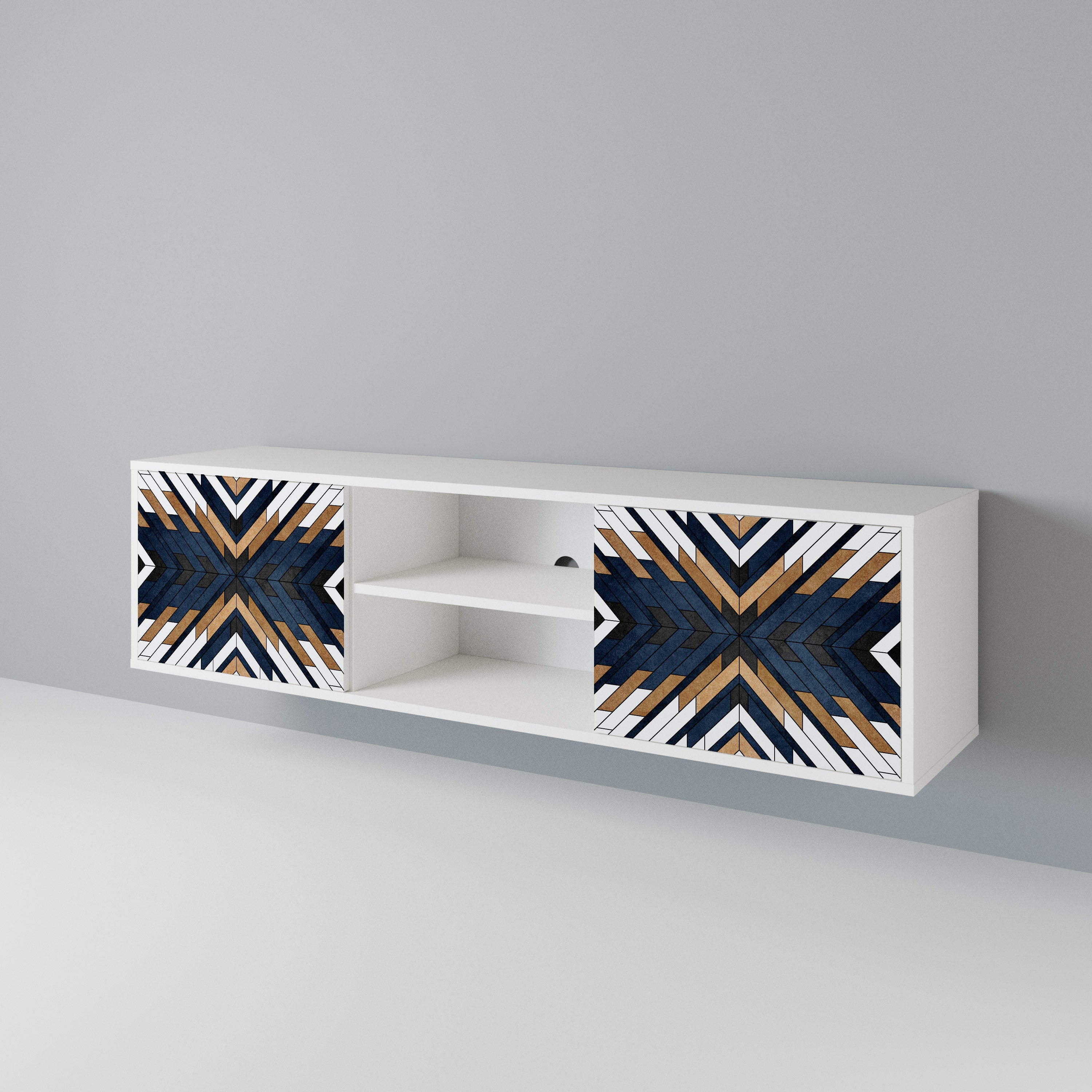 ARTFUL GEOMETRY Mueble de TV de 2 Puertas