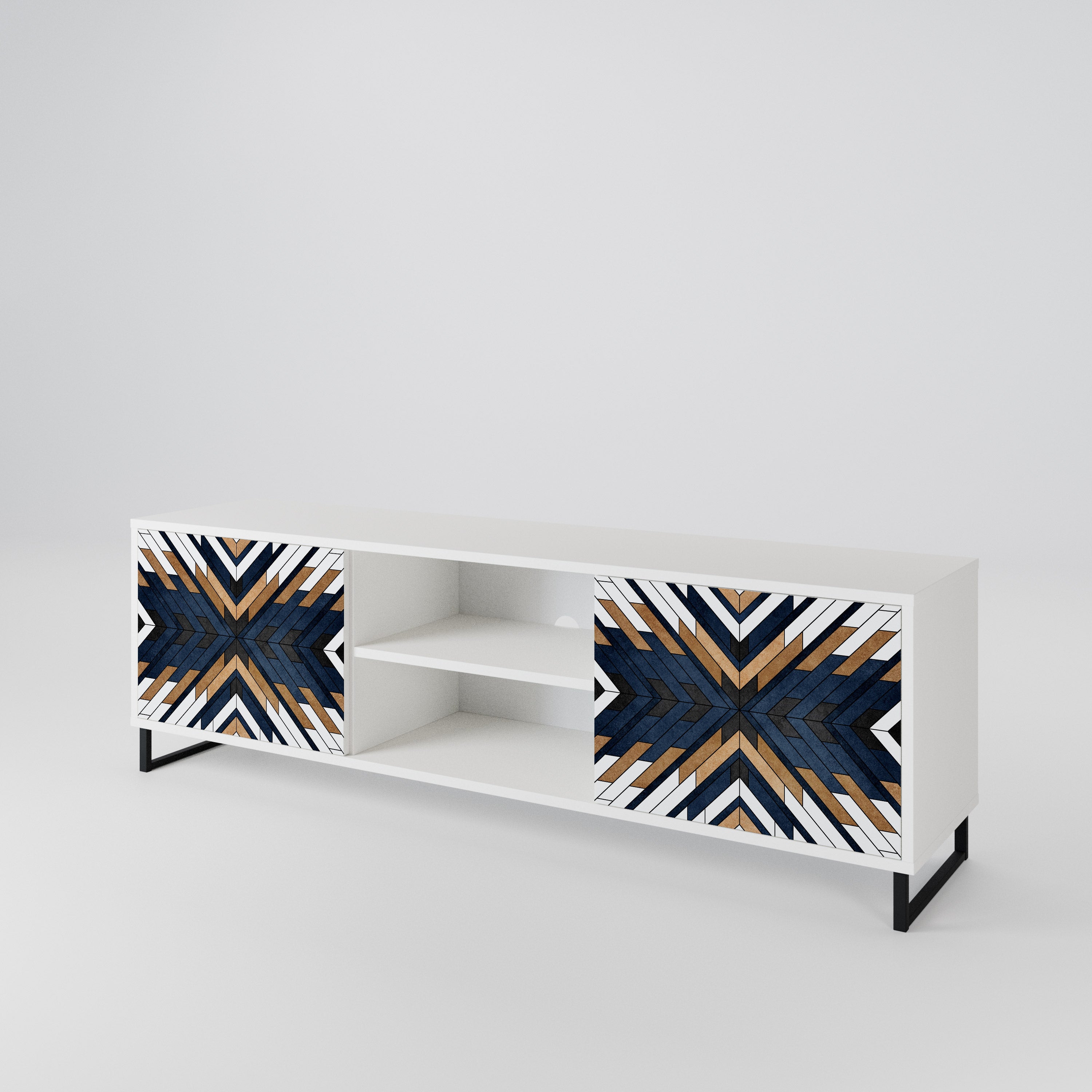 ARTFUL GEOMETRY Mueble de TV de 2 Puertas