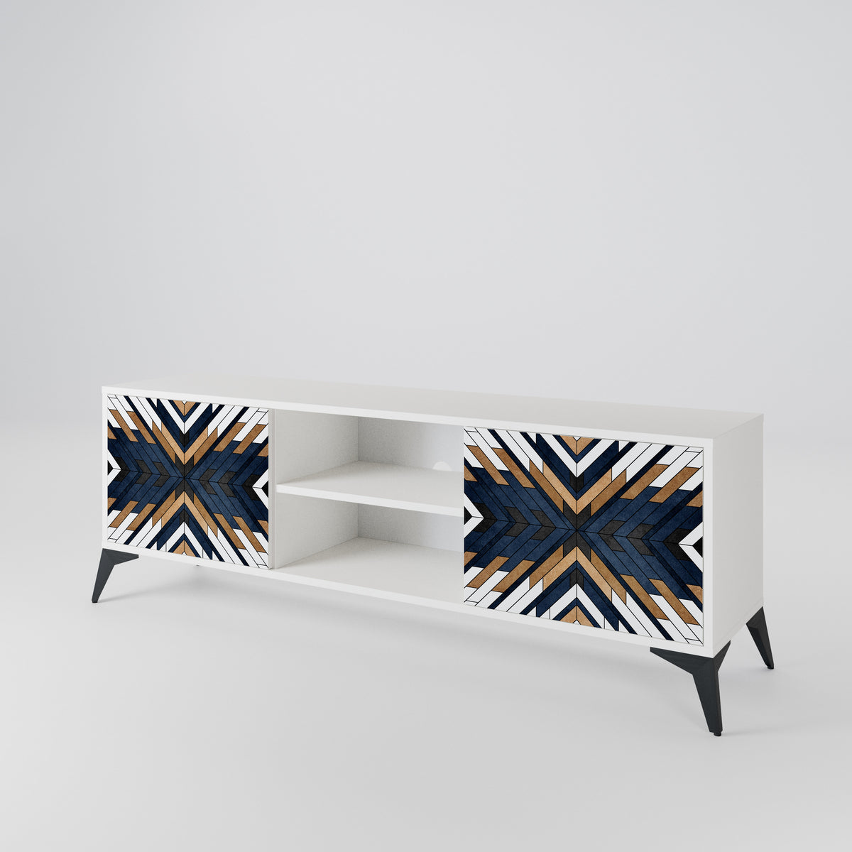 ARTFUL GEOMETRY Mueble de TV de 2 Puertas
