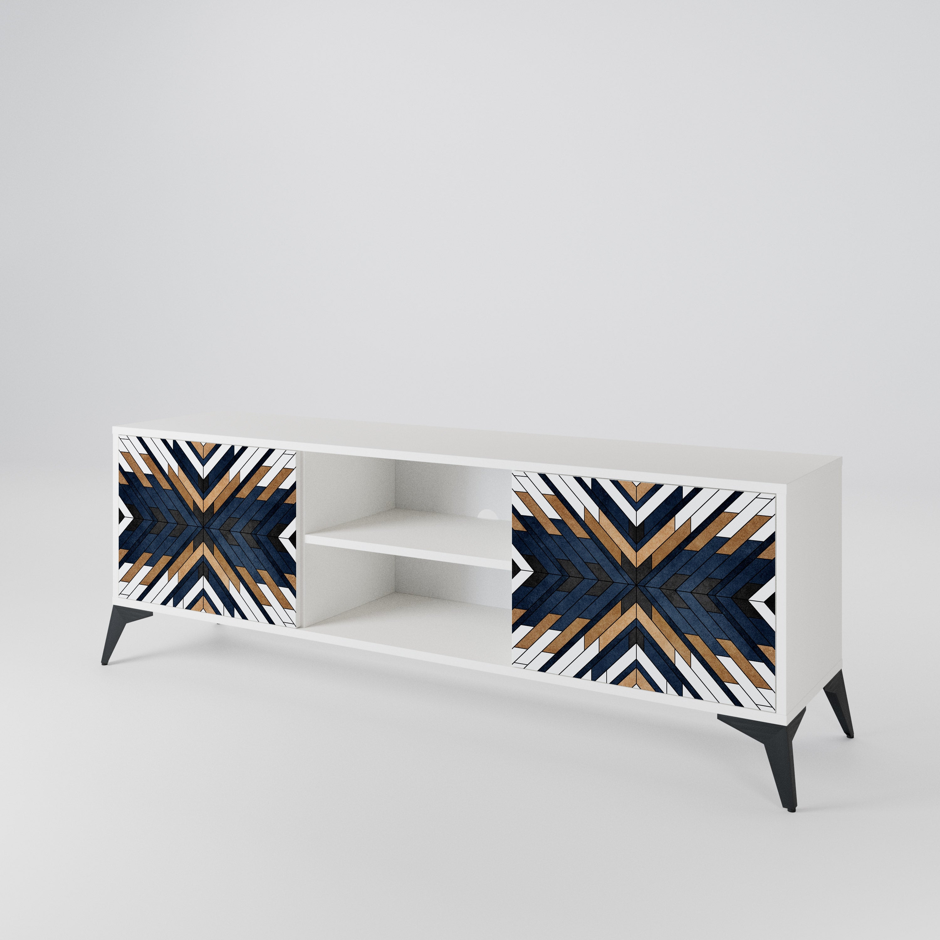 ARTFUL GEOMETRY Mueble de TV de 2 Puertas
