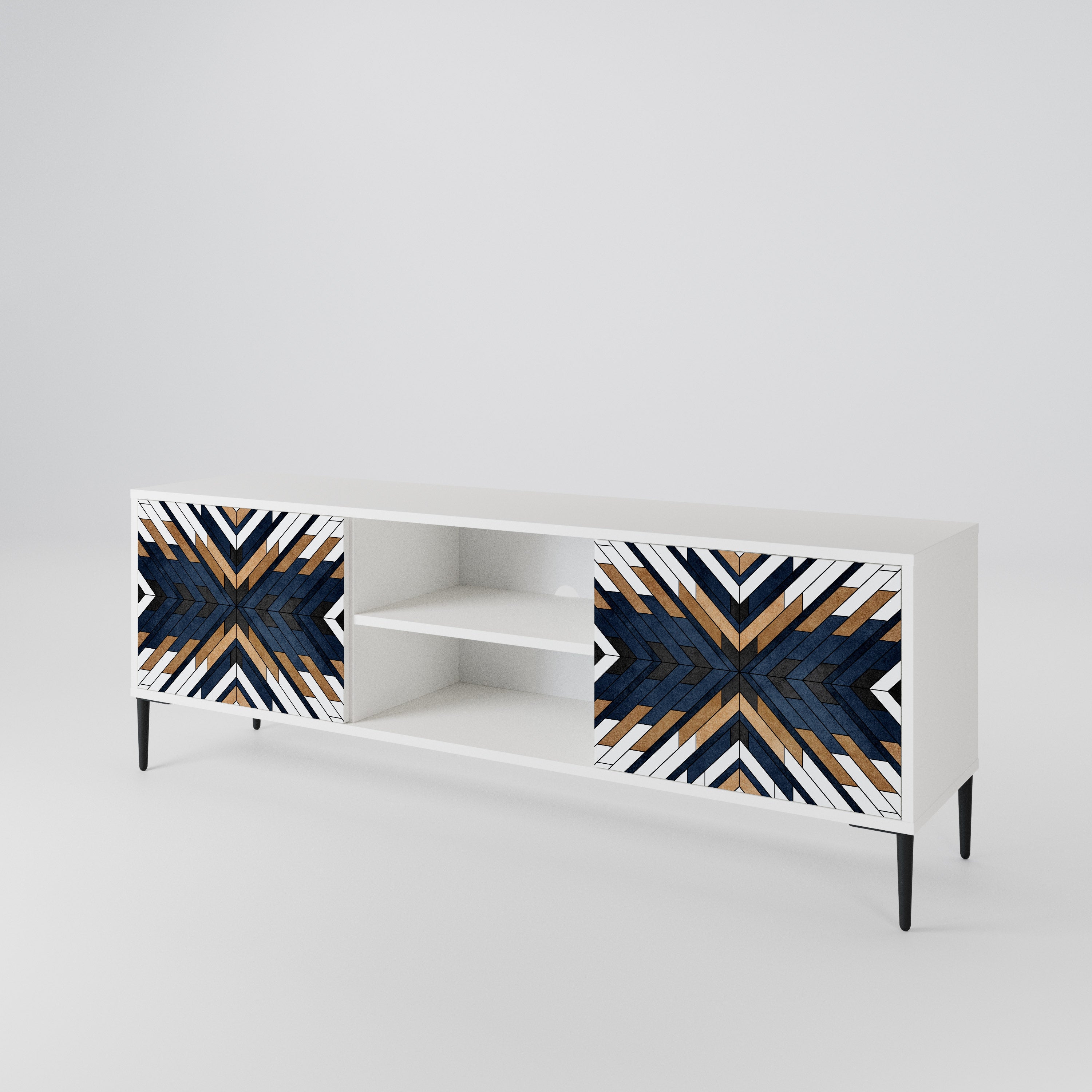 ARTFUL GEOMETRY Mueble de TV de 2 Puertas