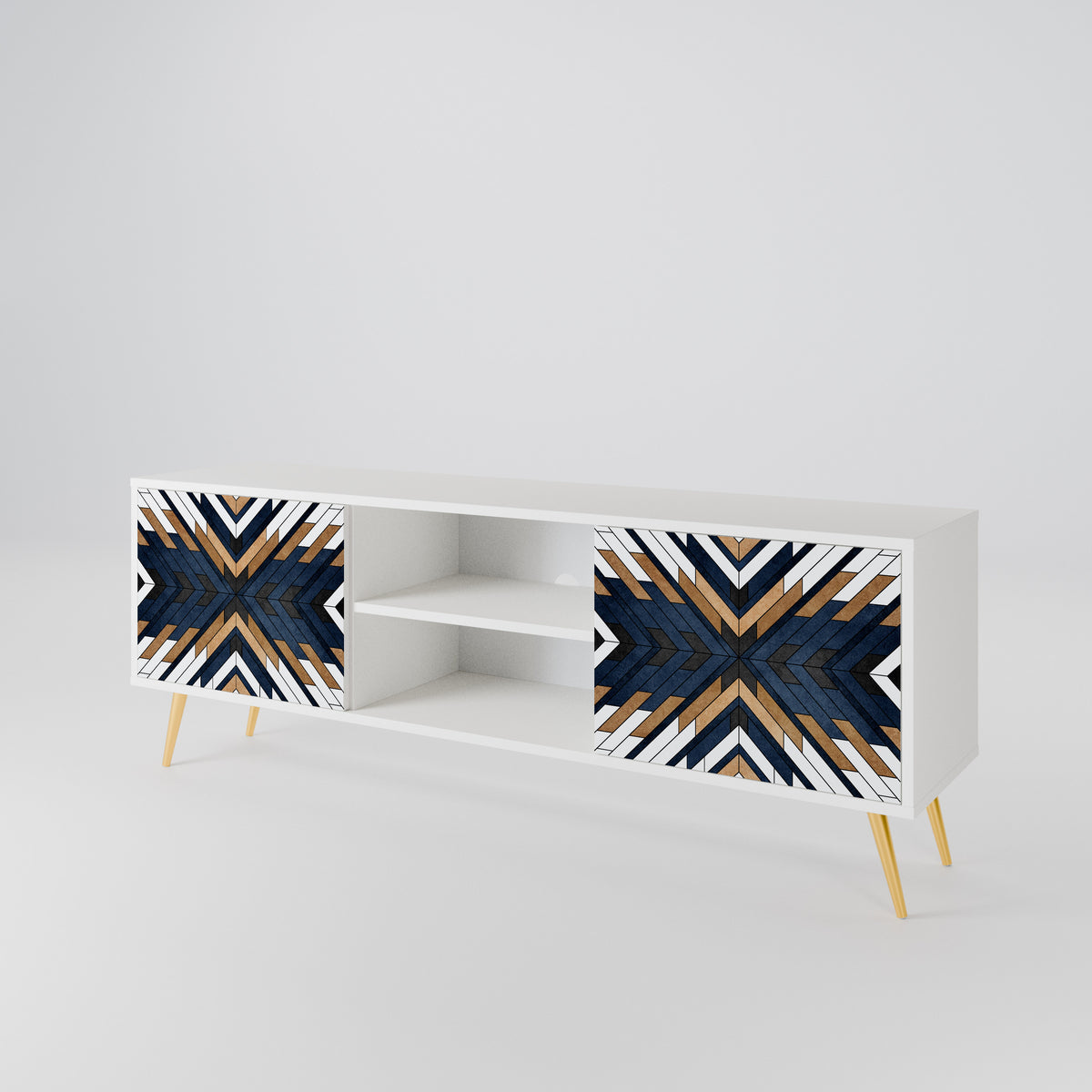 ARTFUL GEOMETRY Mueble de TV de 2 Puertas