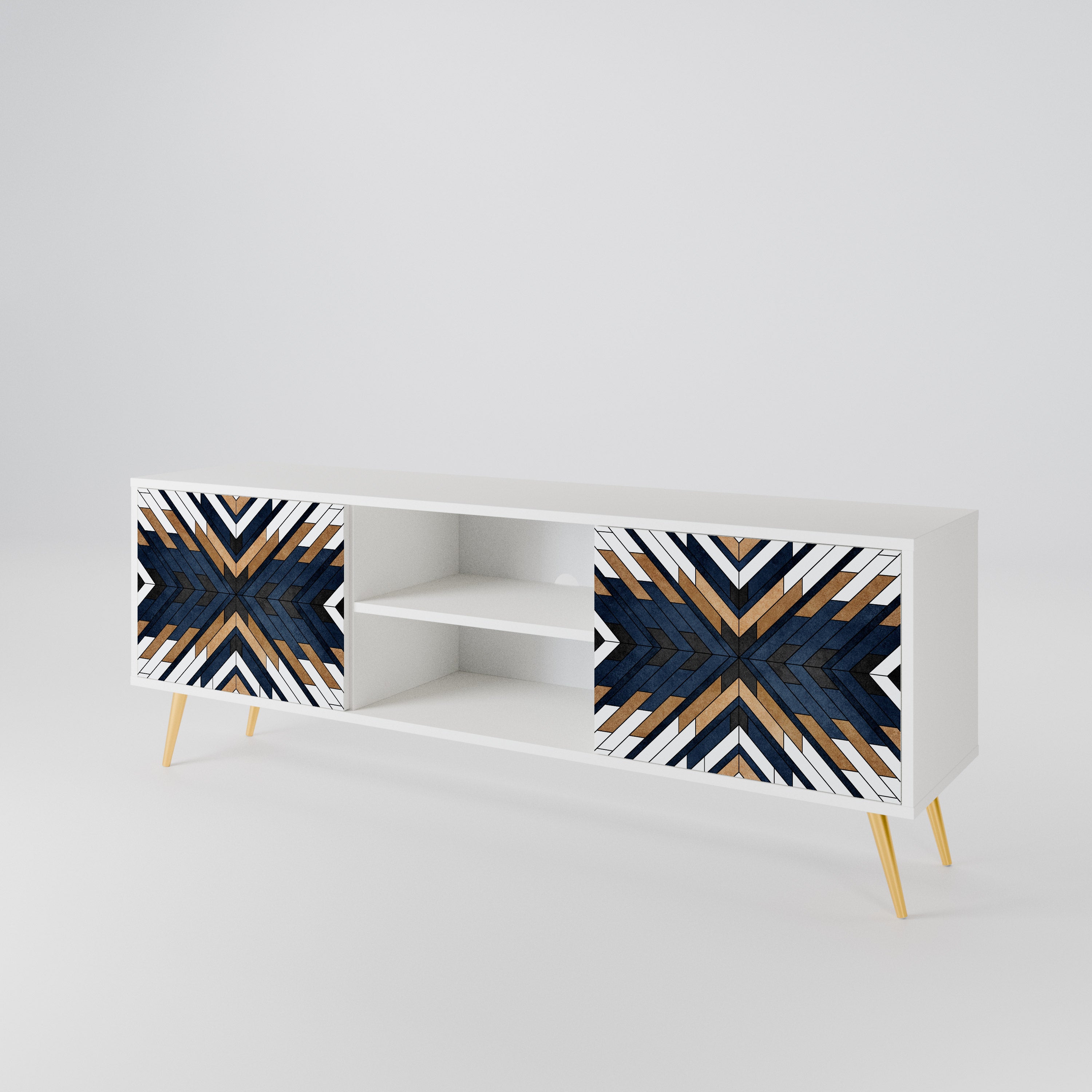ARTFUL GEOMETRY Mueble de TV de 2 Puertas