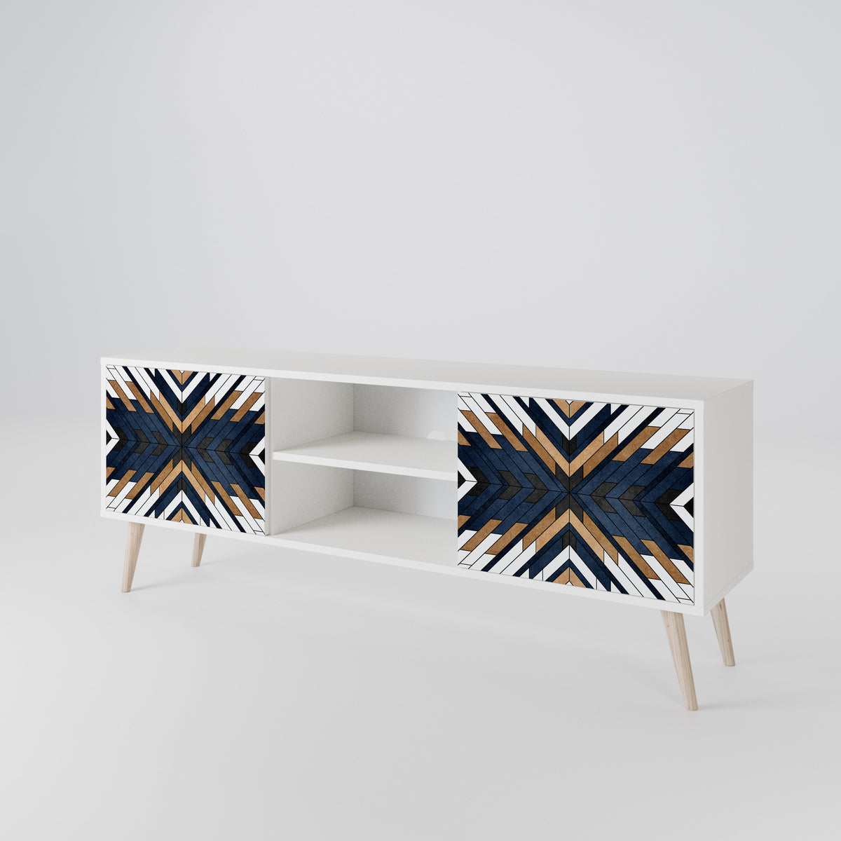 ARTFUL GEOMETRY Mueble de TV de 2 Puertas