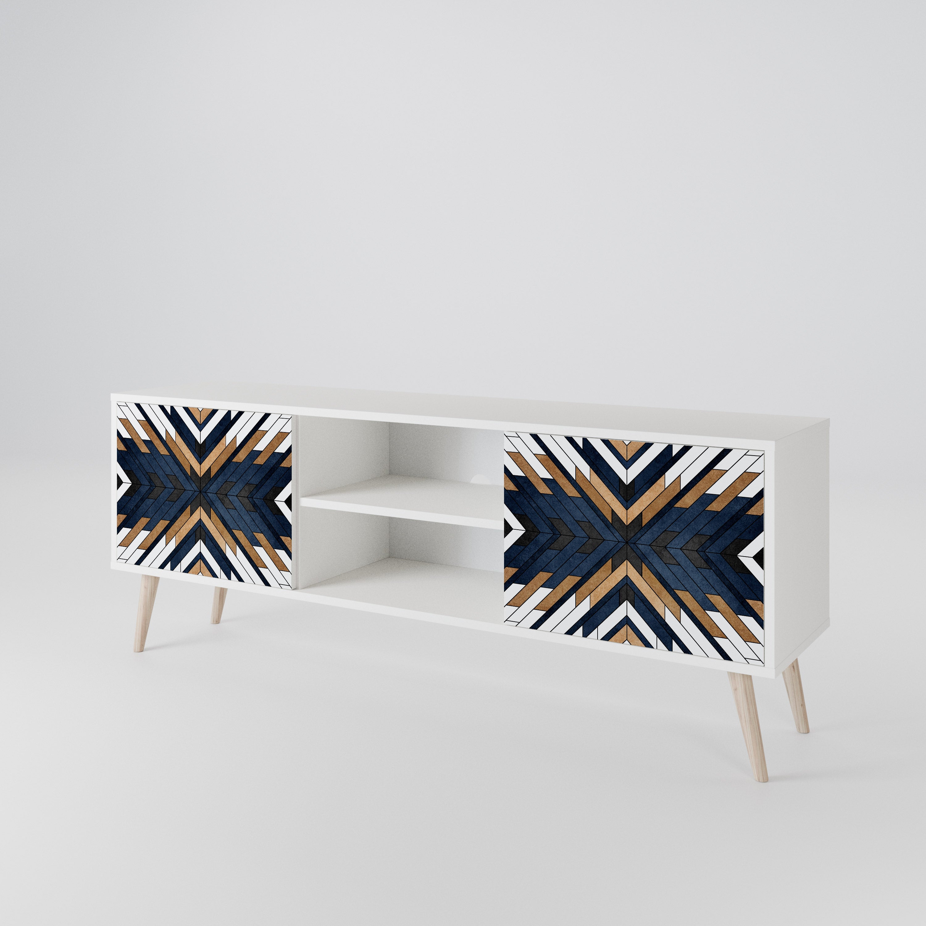 ARTFUL GEOMETRY Mueble de TV de 2 Puertas