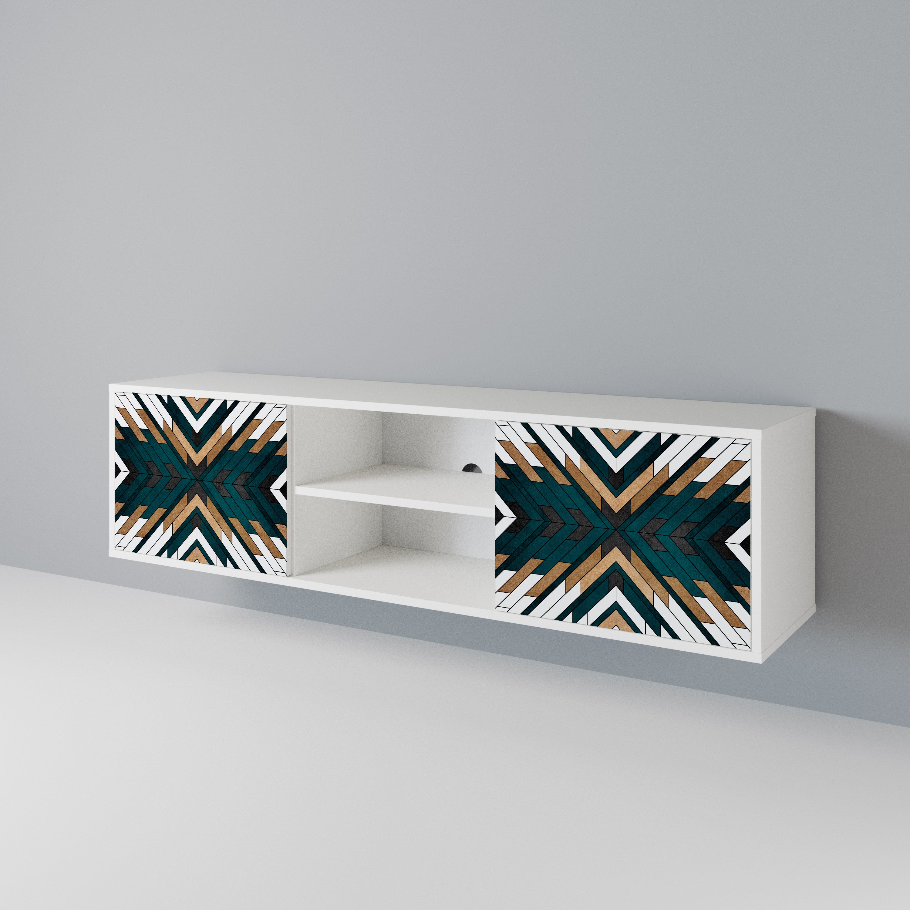 ARTISTIC GEOMETRY Mueble de TV de 2 Puertas