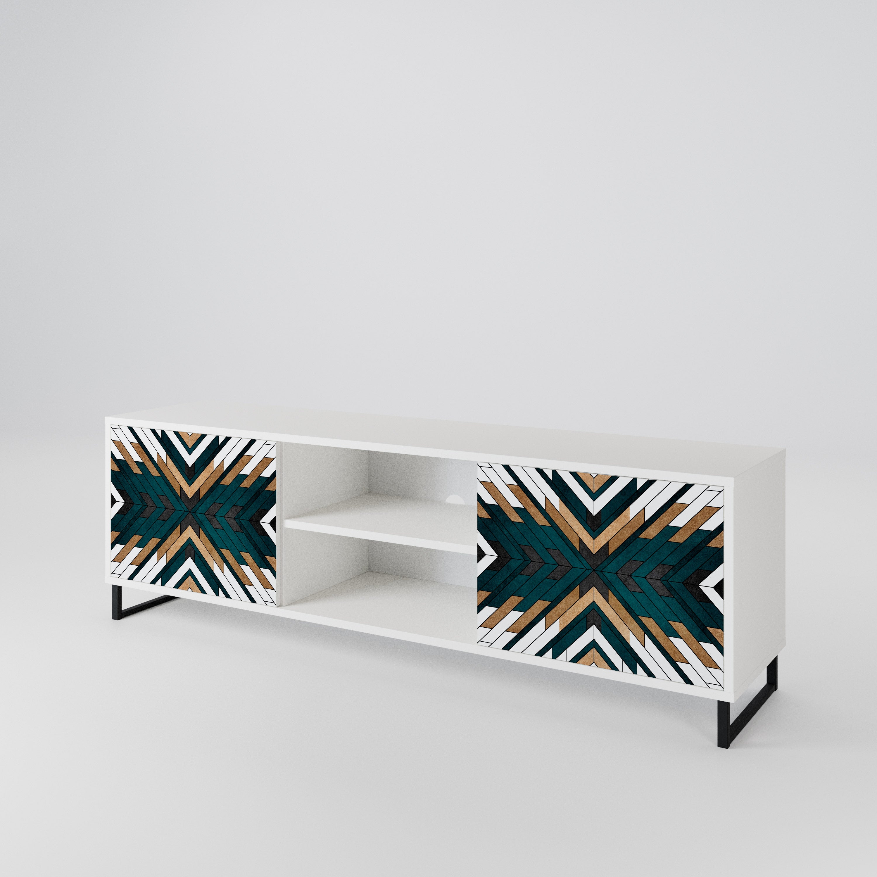 ARTISTIC GEOMETRY Mueble de TV de 2 Puertas