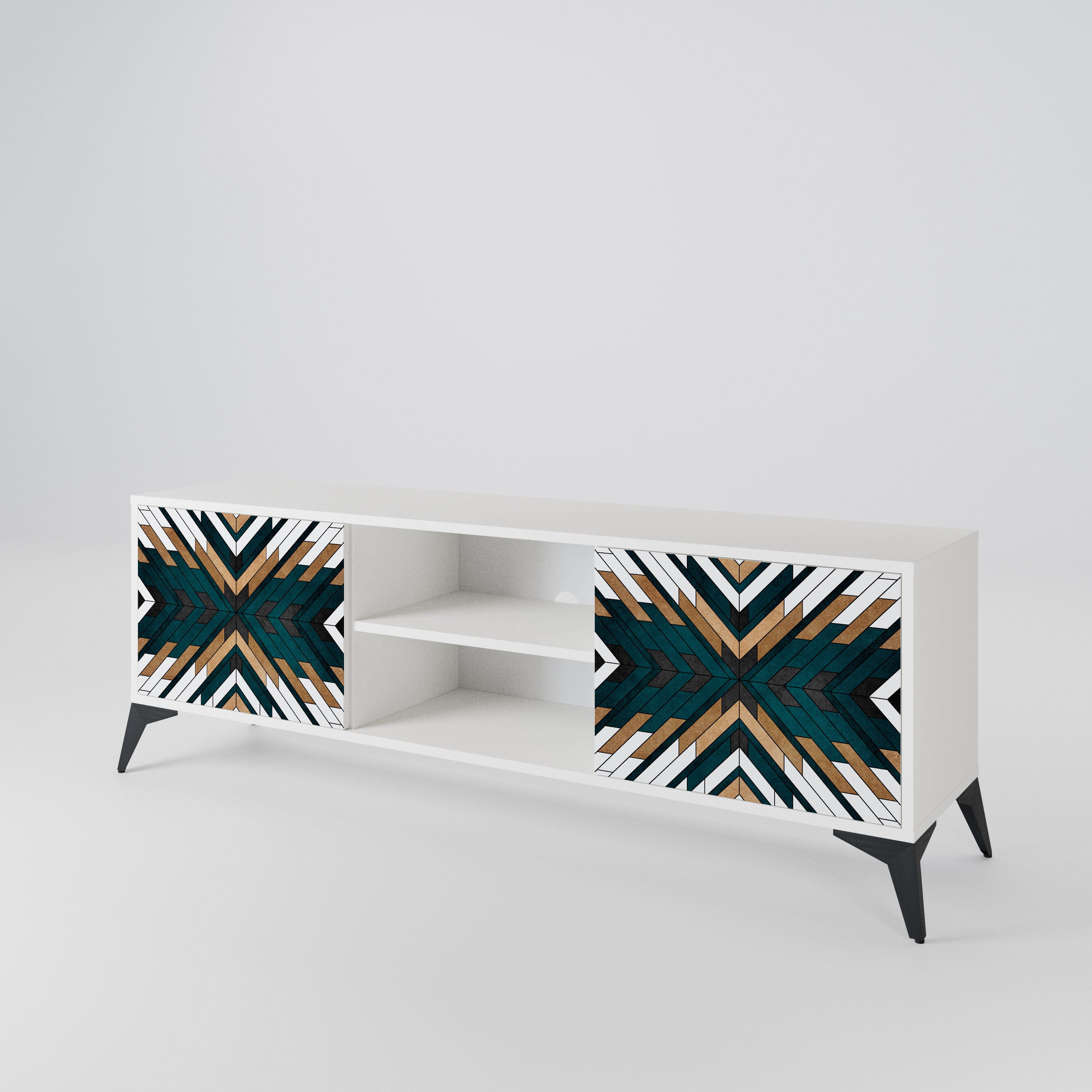 ARTISTIC GEOMETRY Mueble de TV de 2 Puertas