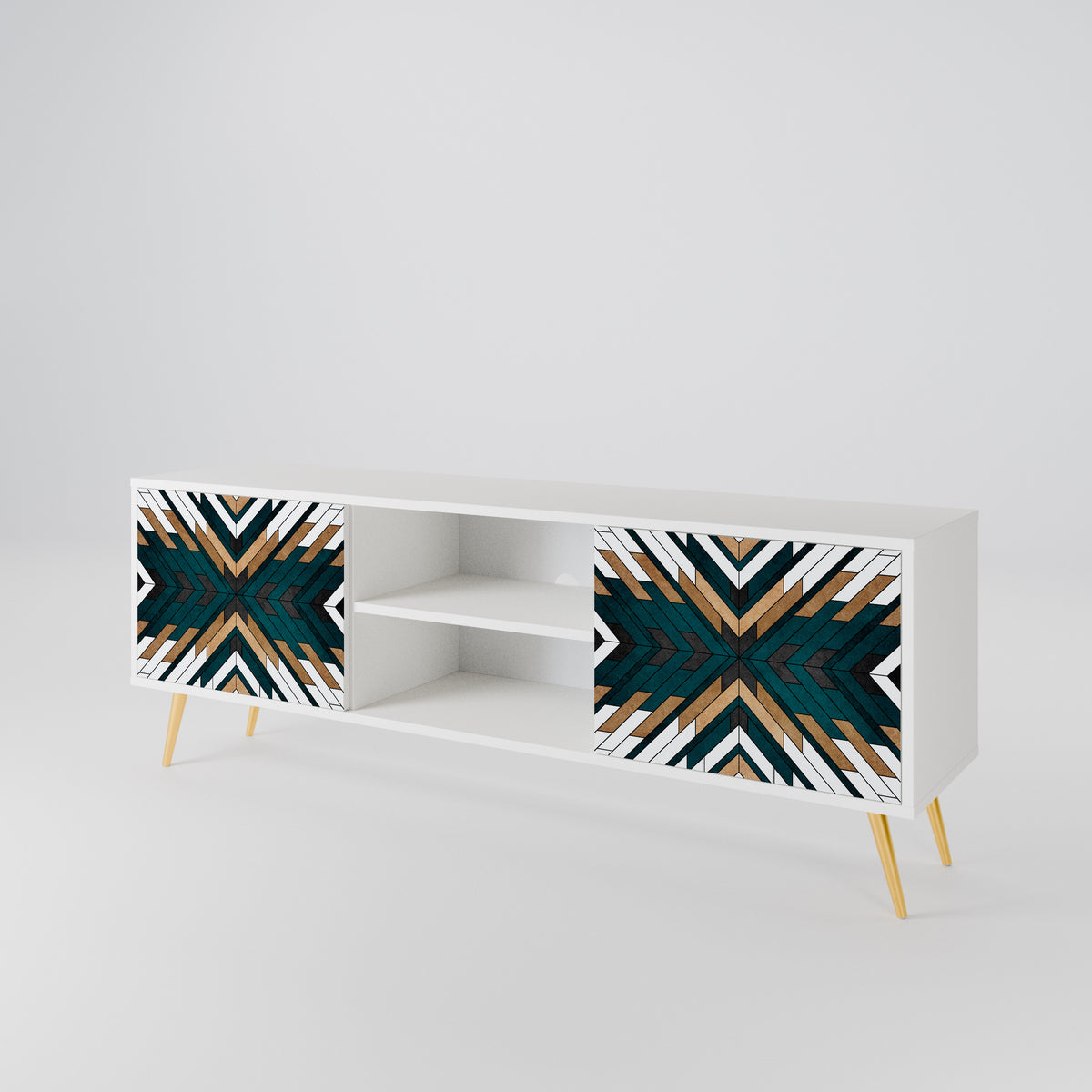 ARTISTIC GEOMETRY Mueble de TV de 2 Puertas