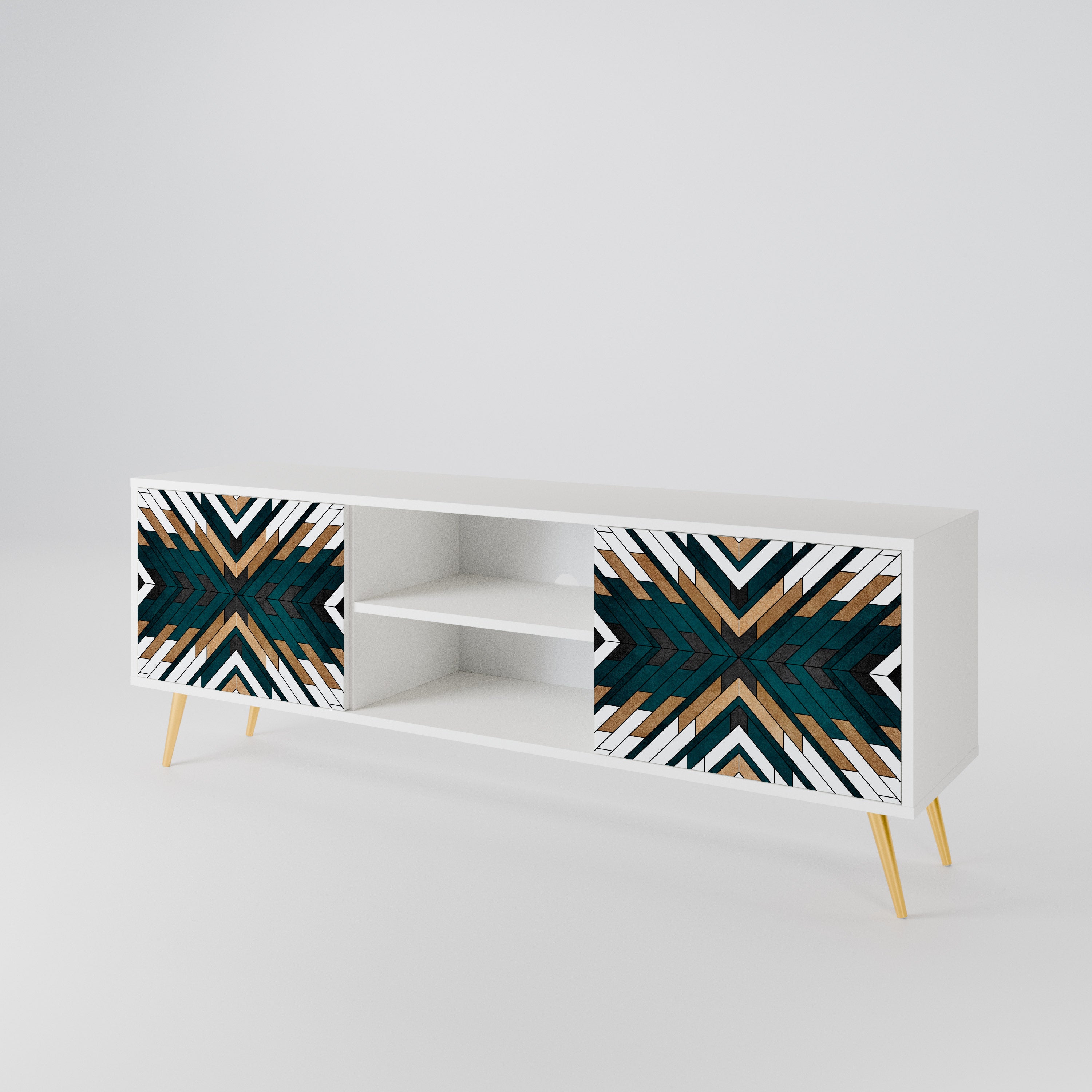 ARTISTIC GEOMETRY Mueble de TV de 2 Puertas