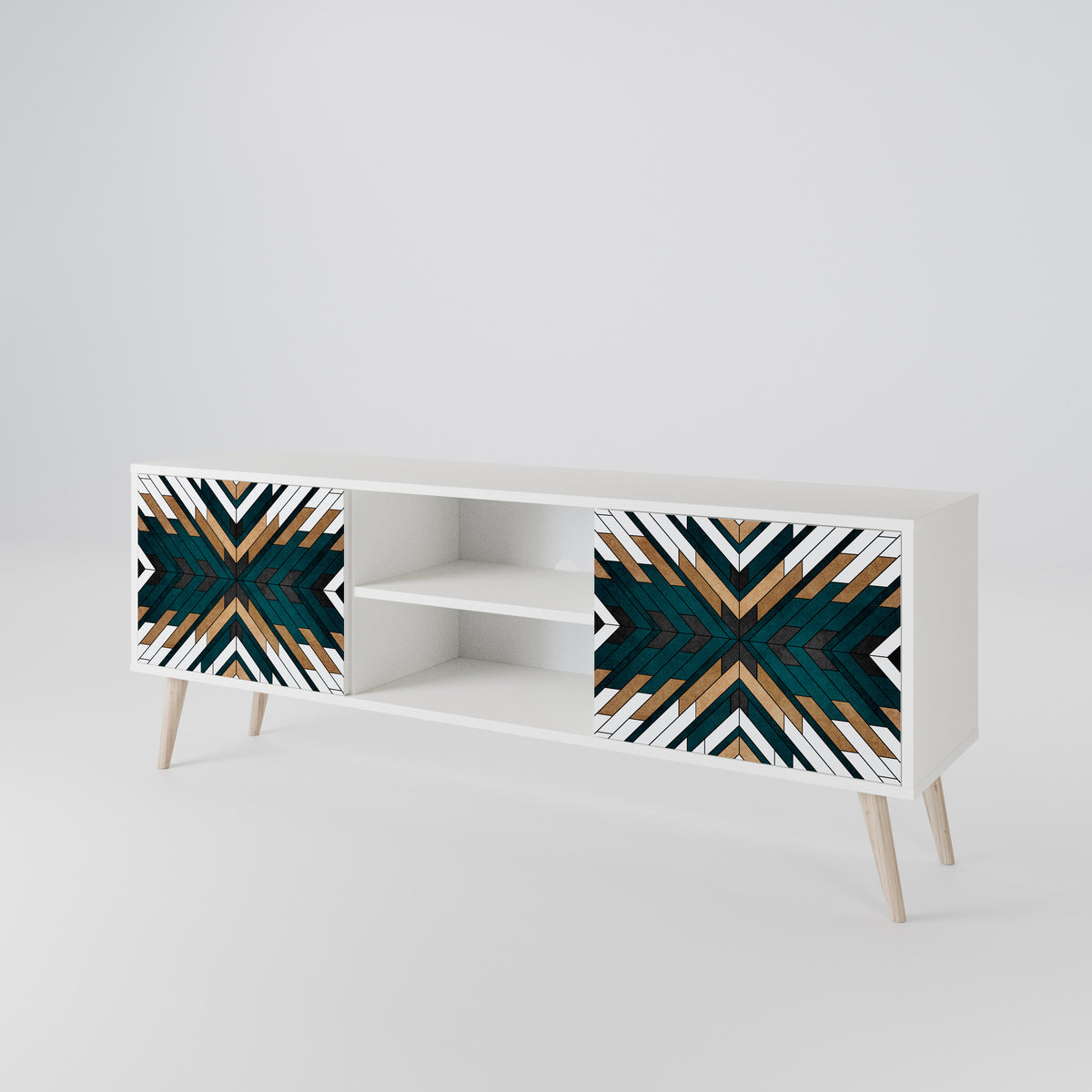 ARTISTIC GEOMETRY Mueble de TV de 2 Puertas
