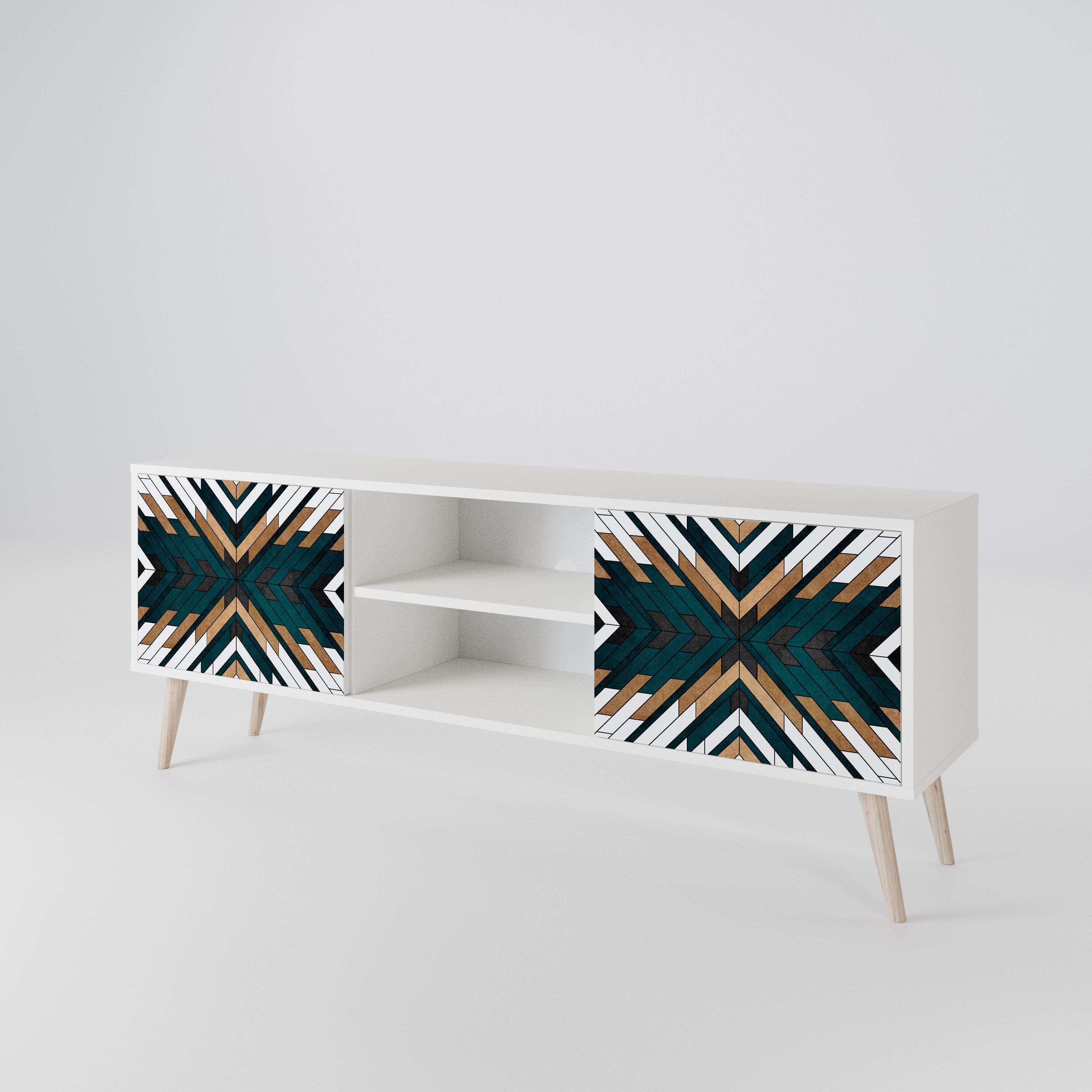 ARTISTIC GEOMETRY Mueble de TV de 2 Puertas