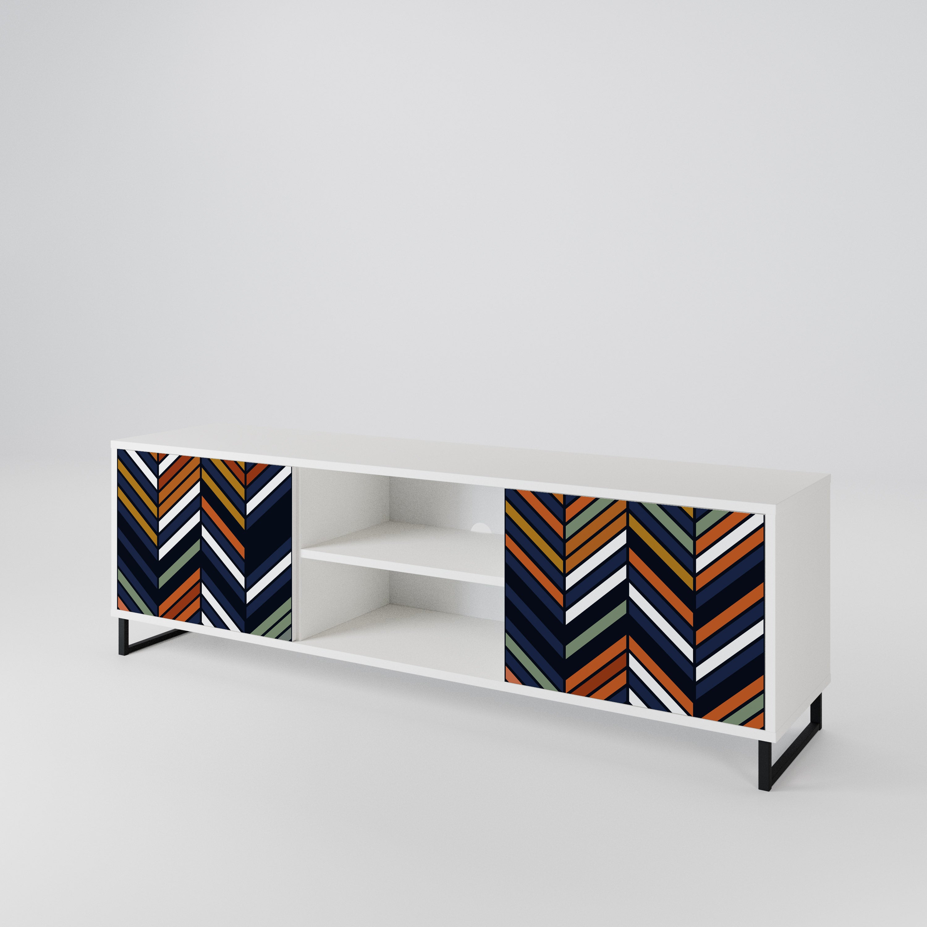 VIBRANT PATCHWORK Mueble de TV de 2 Puertas