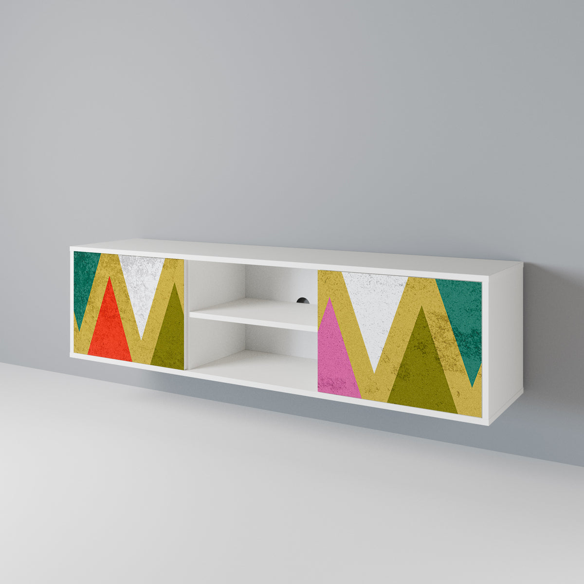 COLORFUL TRIANGLES Mueble de TV de 2 Puertas