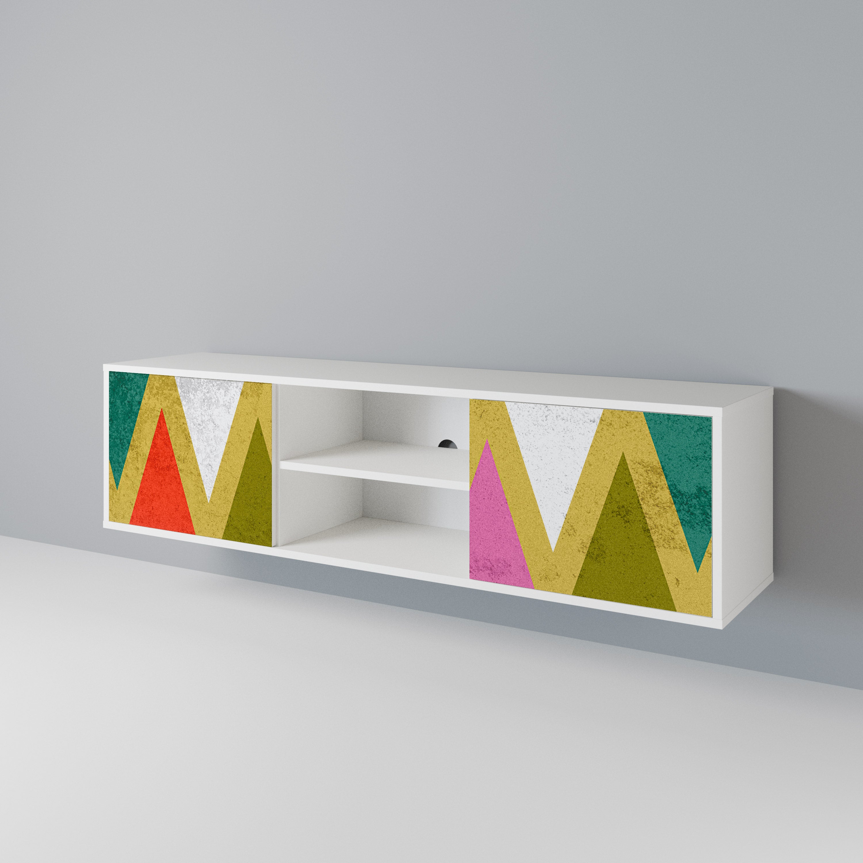 COLORFUL TRIANGLES Mueble de TV de 2 Puertas