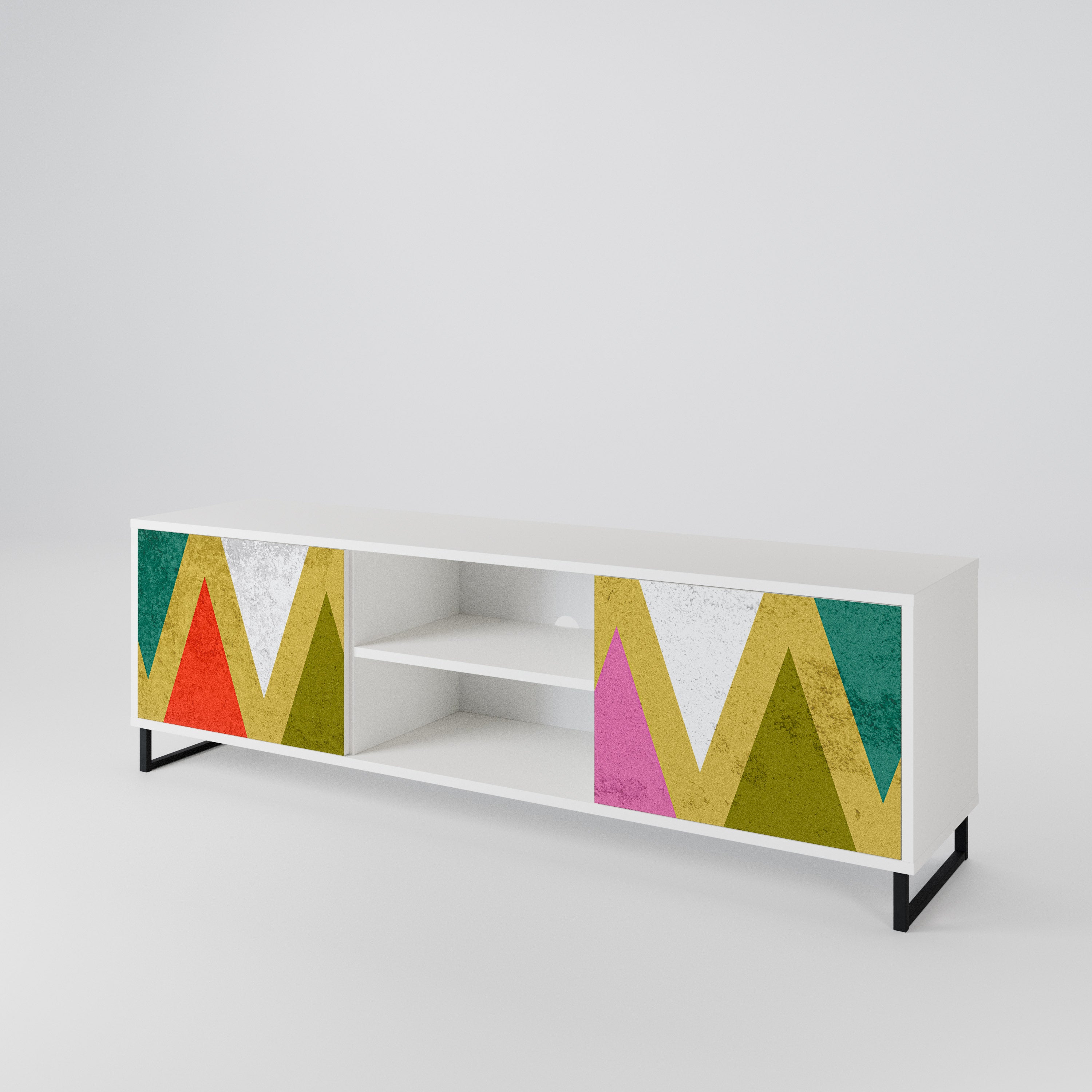 COLORFUL TRIANGLES Mueble de TV de 2 Puertas
