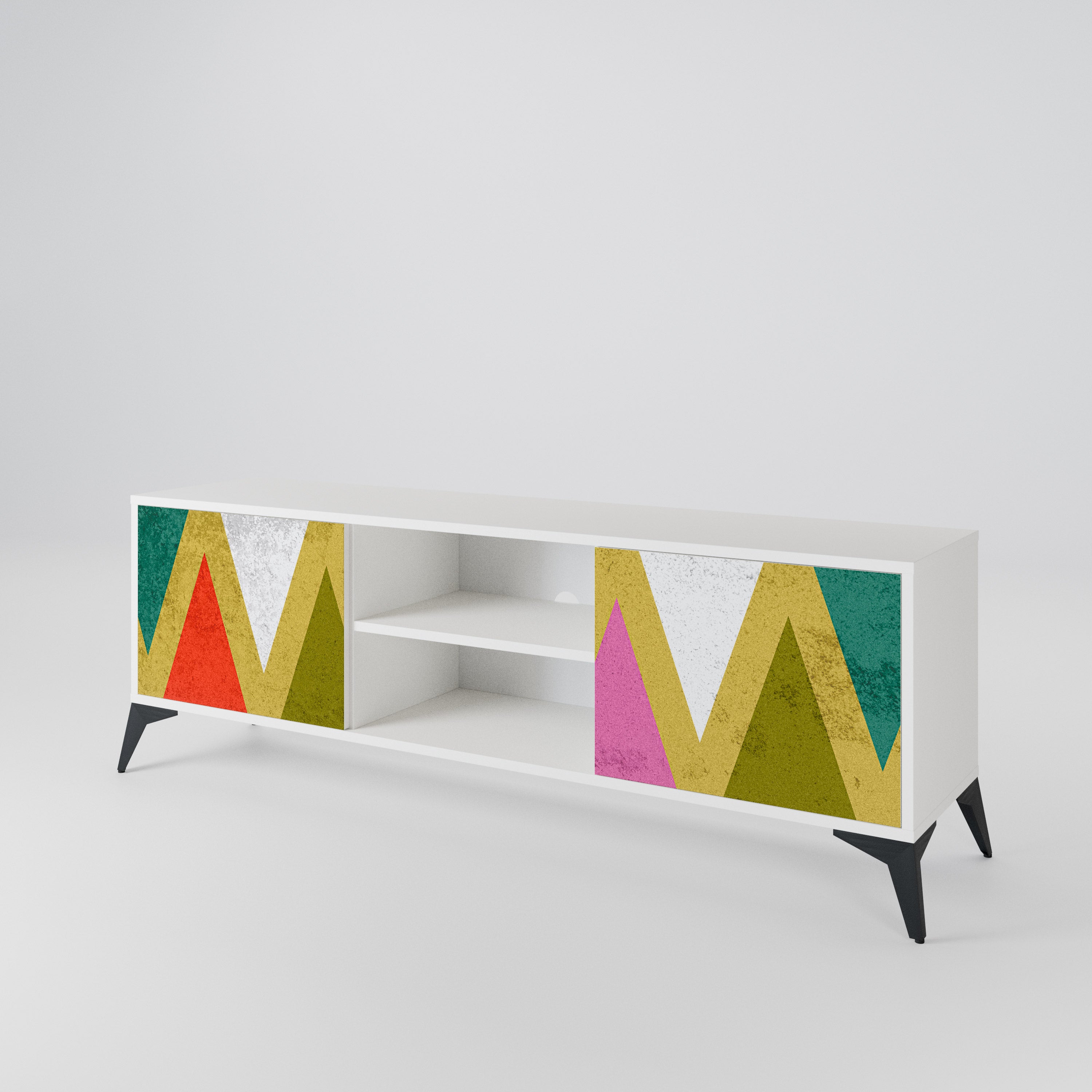 COLORFUL TRIANGLES Mueble de TV de 2 Puertas
