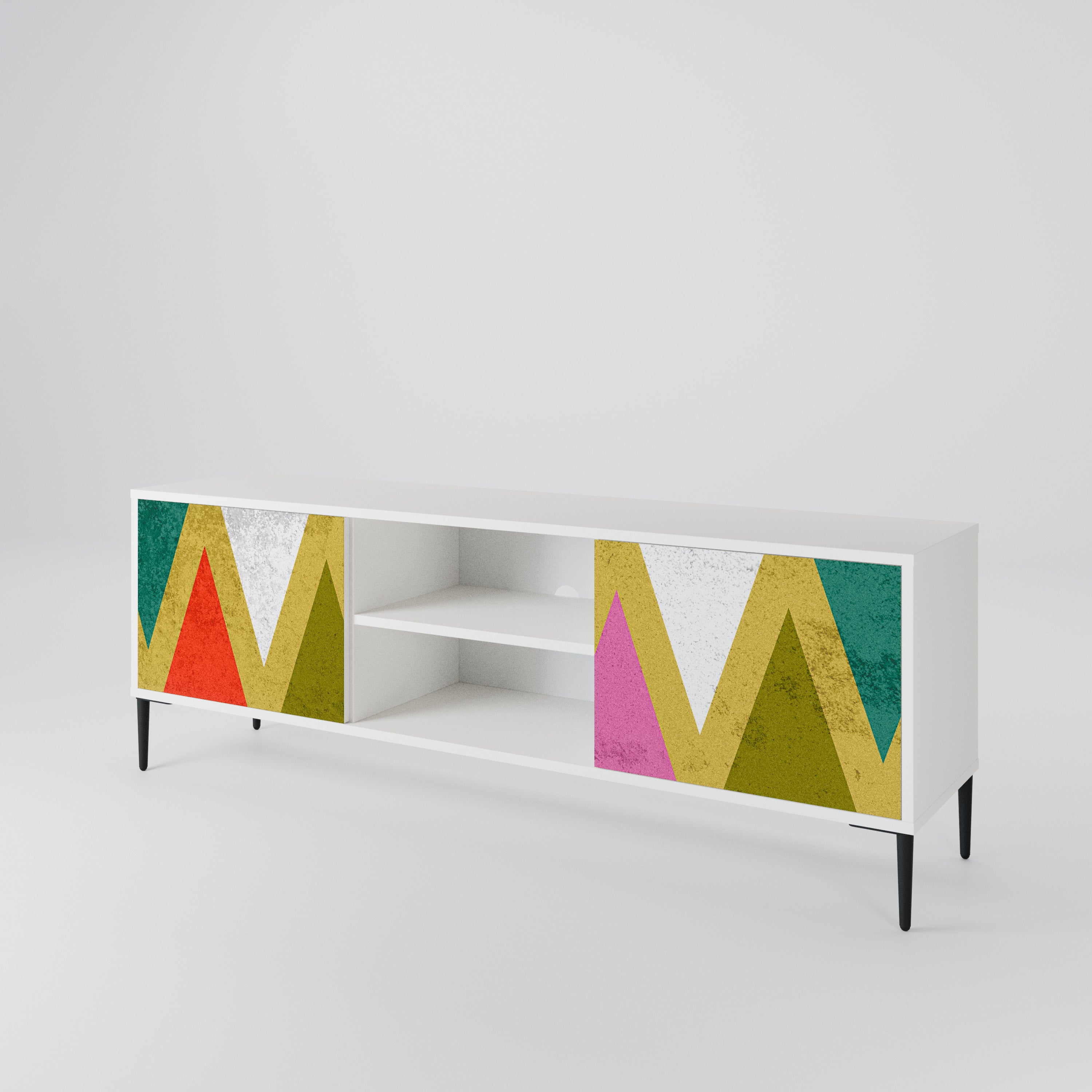 COLORFUL TRIANGLES Mueble de TV de 2 Puertas